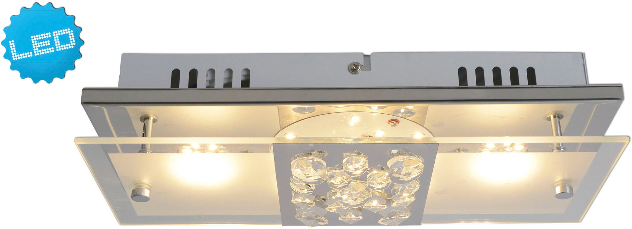 näve LED Deckenleuchte »Chur«, 1 flammig-flammig, chrom teilsatiniert mit  Kristallen, incl. LED total 11W | BAUR | Deckenlampen