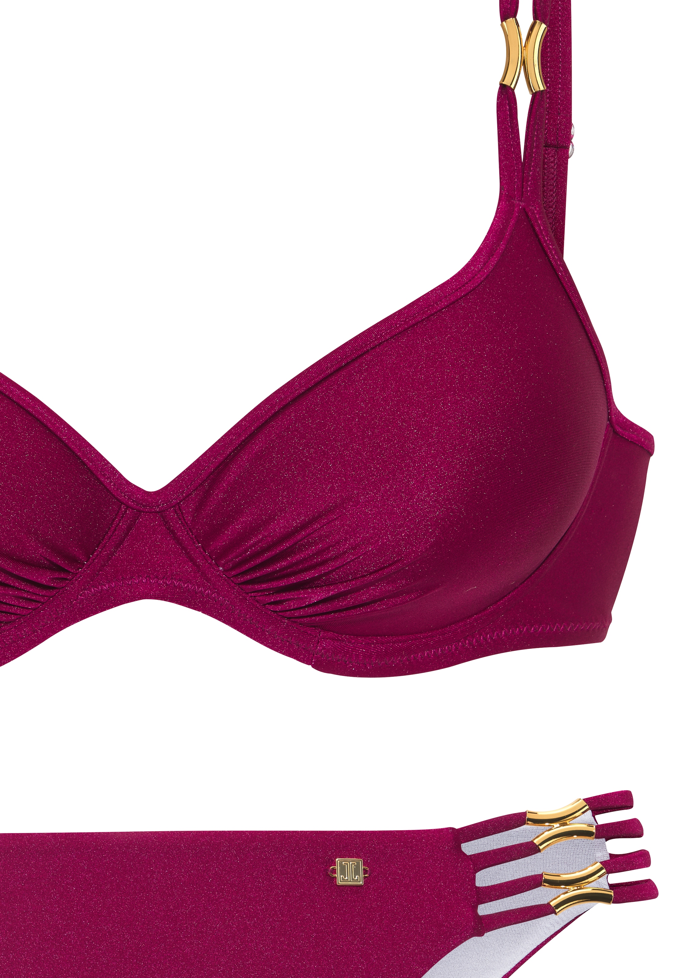 JETTE Bügel-Bikini »Giulia«, mit goldfarbener Glanzbeschichtung und Accessoires