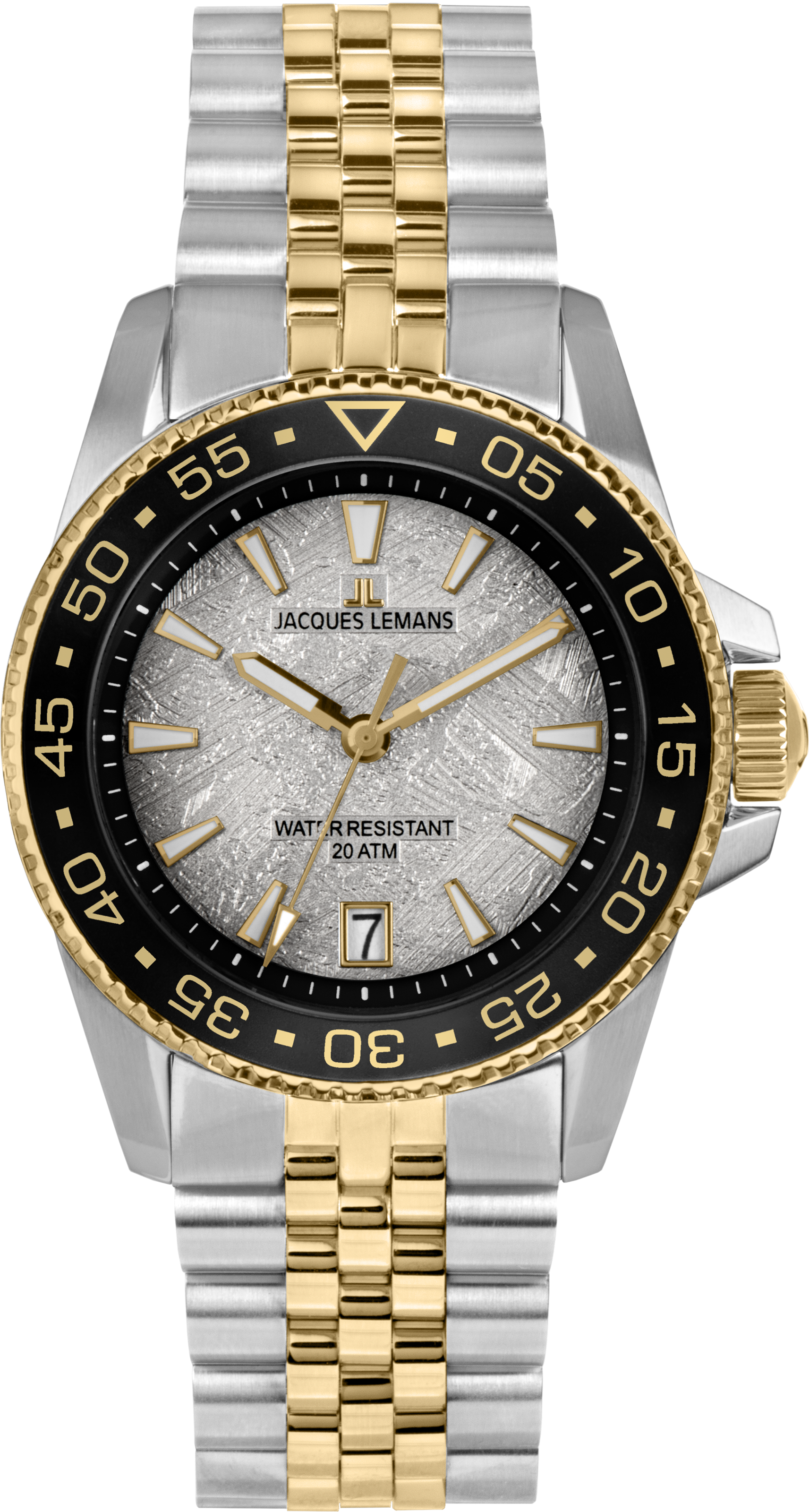 JACQUES LEMANS Herren Quarzuhr "Liverpool Diver", gold, Armbanduhren, Armbanduhr, Herrenuhr, Edelstahlarmband, analog, Tag