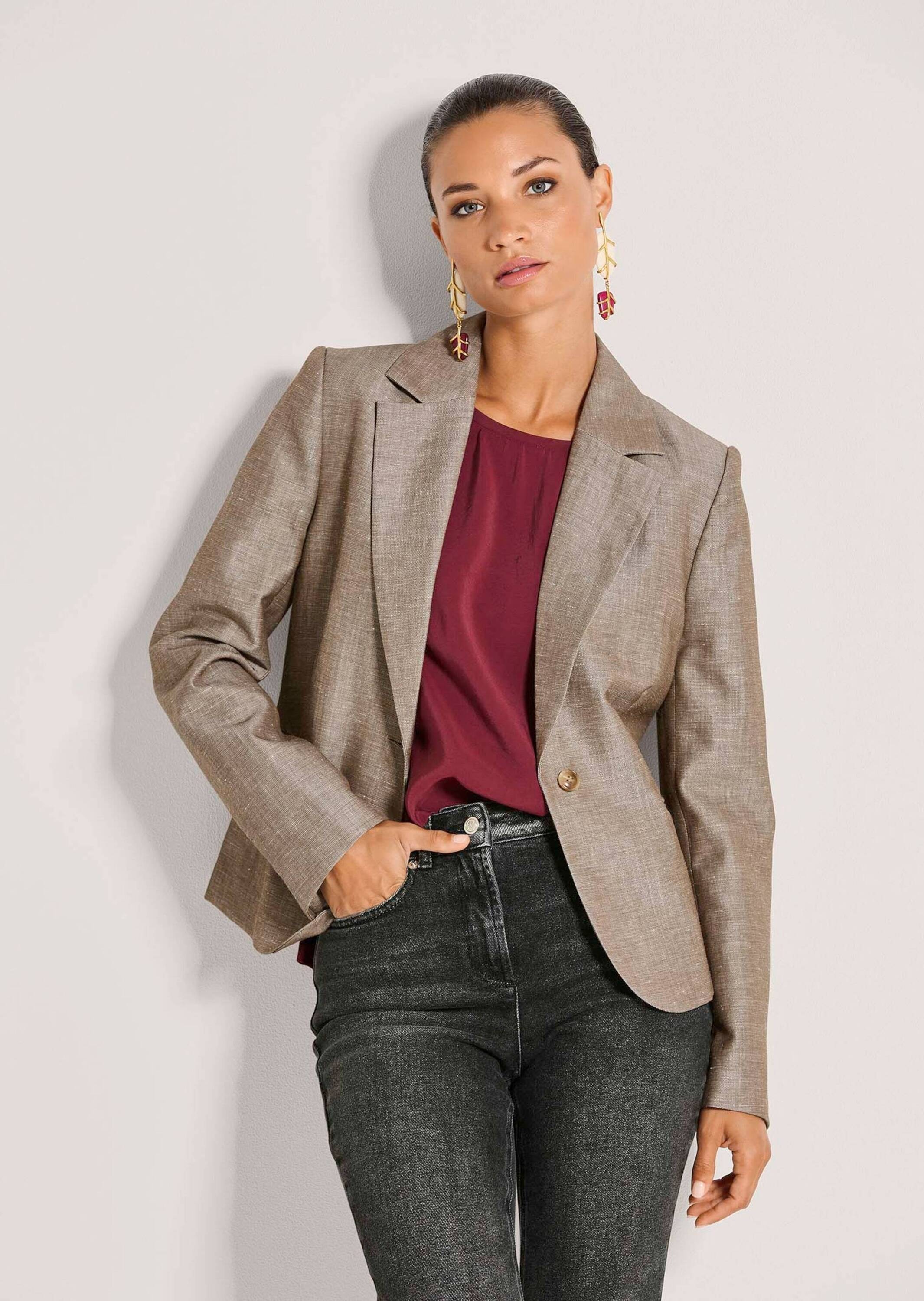 MADELEINE Jackenblazer »Blazer Eleganter Kurzblazer mit Reverskragen« Ärmelschlitz