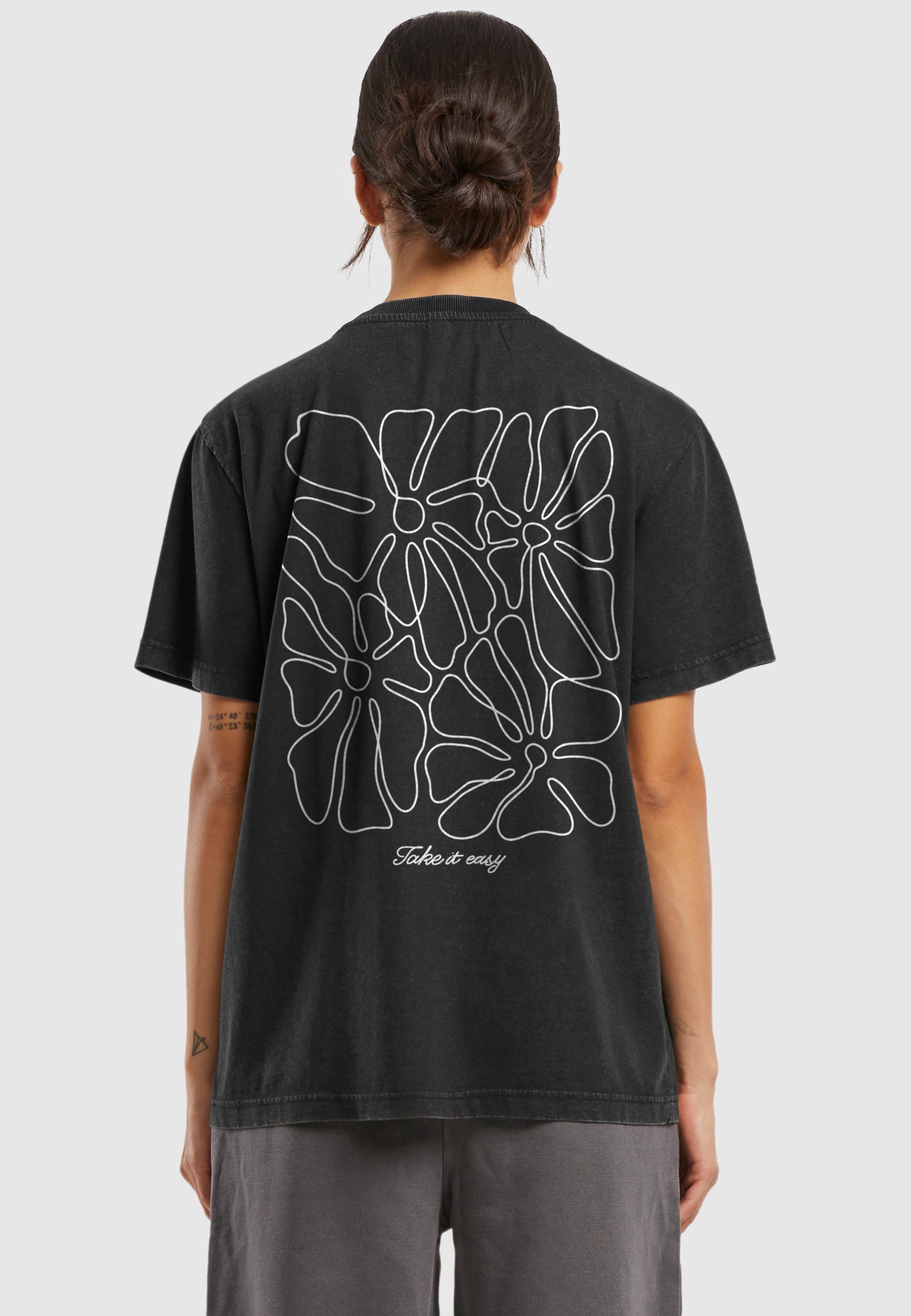Miss Tee T-Shirt »Miss Tee One Line Flowers Ladies Vintage Everyday Tee« 1 Stk.