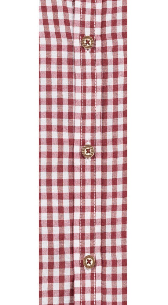 Trachtenhemd NÜBLER "Trachtenhemd Langarm Sepp", Jungen, Gr. S, EURO, rot (weinrot), Obermaterial: 55% Baumwolle CO. 45% Polyester PES., Hemden Trachtenhemd 3