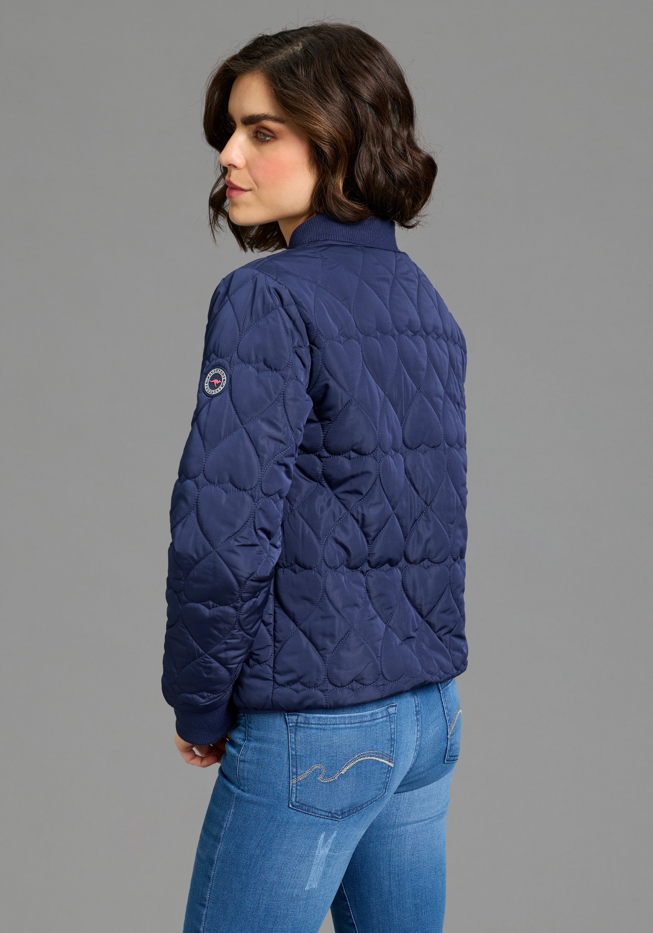 Thumbnail - KangaROOS Steppjacke ohne Kapuze mit gesteppten Herzen, Übergangsjacke