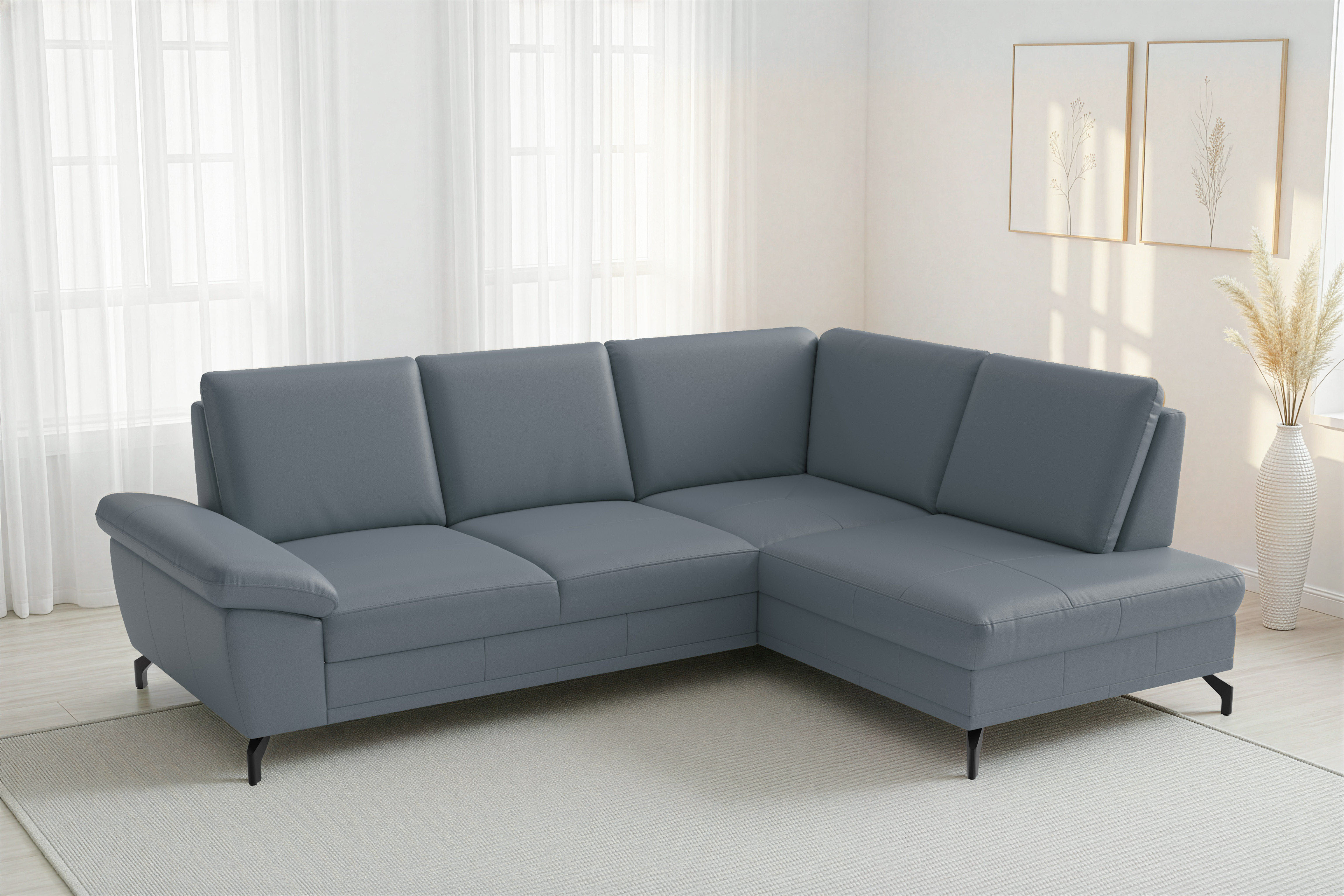 sit&more Ecksofa "Chelsea L-Form, B: 249 cm, Armteil- & Sitztiefenverstellung, Leder" optional mit Schlaffunktion und Bettkasten