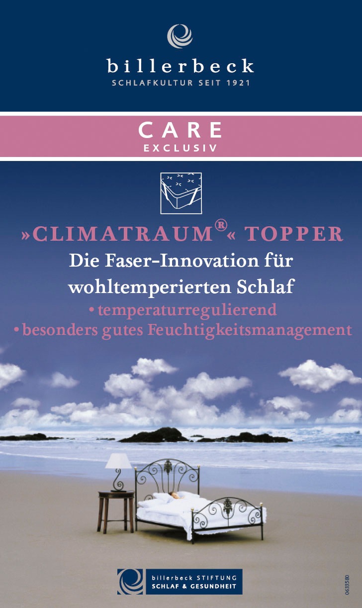 billerbeck Matratzenauflage »725 Climatraum«, Die Faser-Innovation für wohltemperierten Schlaf