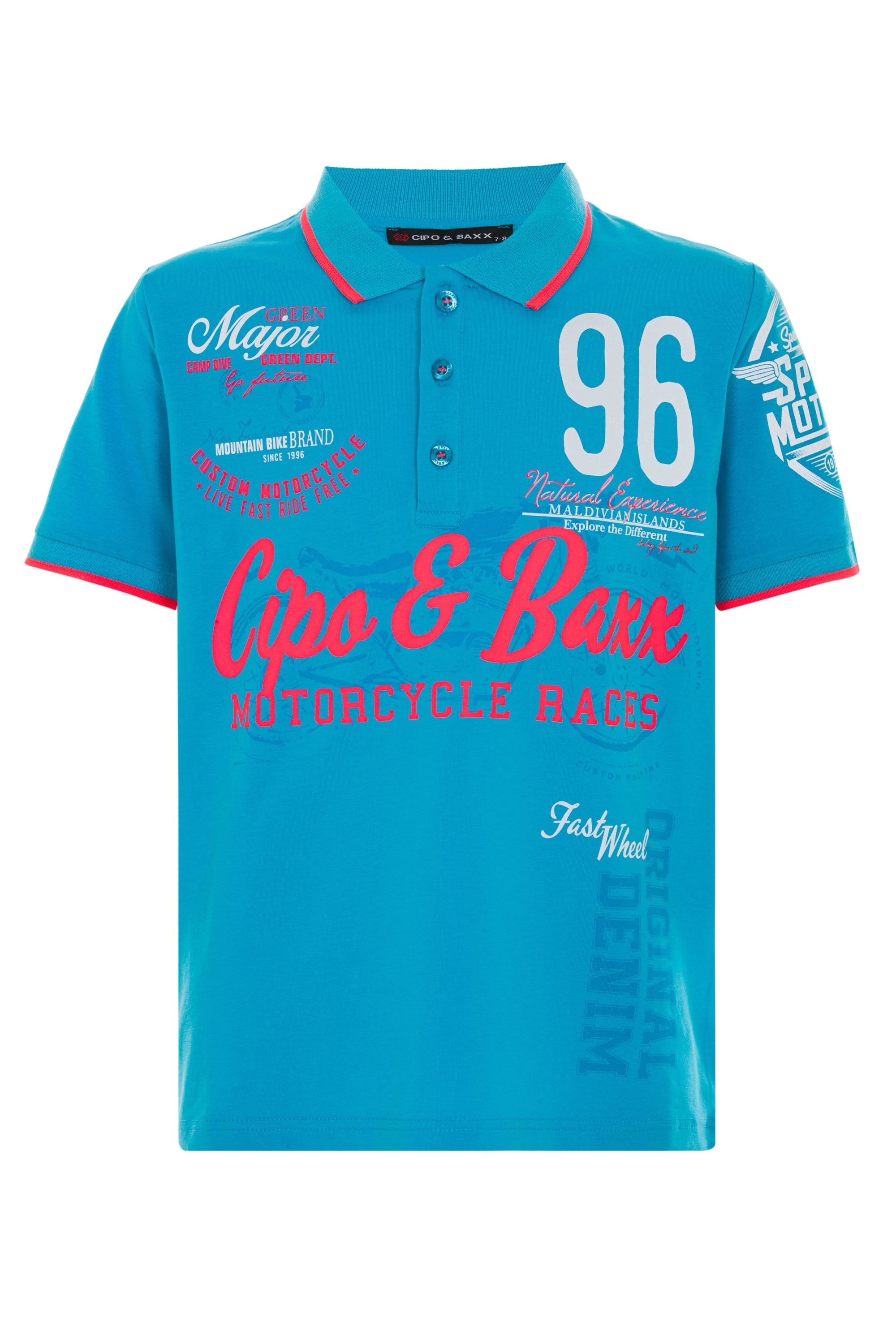 Cipo & Baxx Poloshirt, mit trendigen Motorsport-Prints