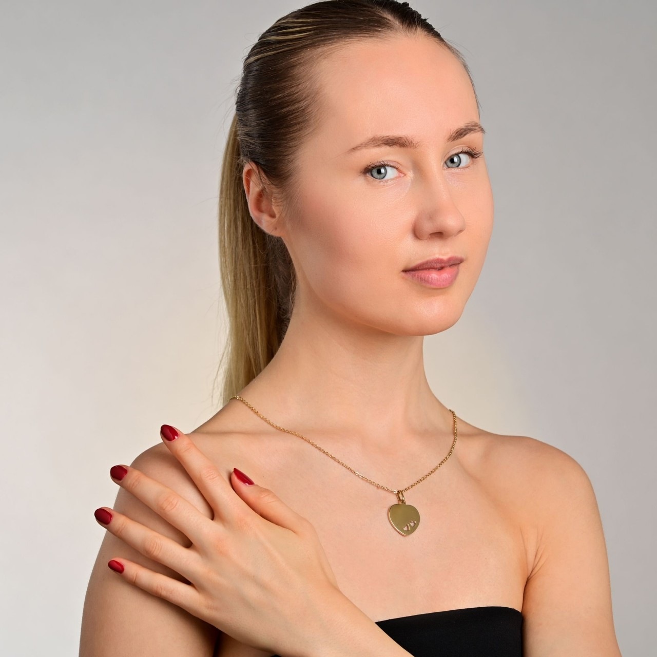 Kettenanhänger ADELIA´S "stylischer Herz Anhänger aus Edelstahl", gold, Schmuckanhänger, Damen, Edelstahl, Kettenanhänger 3