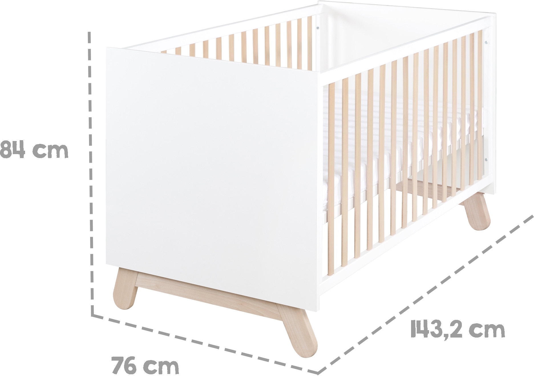 roba® Babyzimmer-Komplettset »Clara, Weiß«, (Set, 3 St., Kinderbett, Kleiderschrank, Wickelkommode), mit Kinderbett, Kleiderschrank & Wickelkommode; Made in Europe