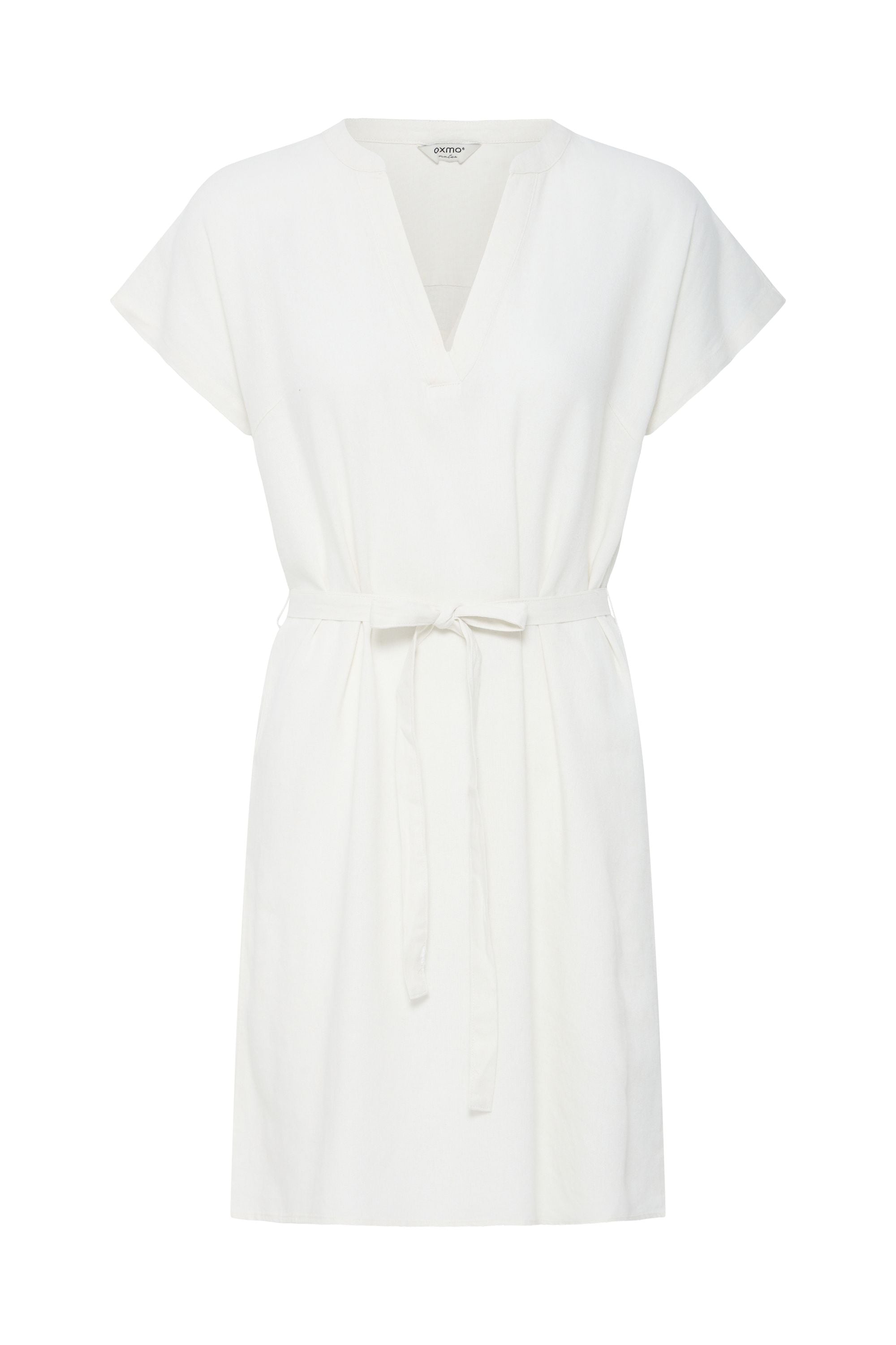 OXMO Minikleid "Minikleid OXNInna Linen Mix Vneck"