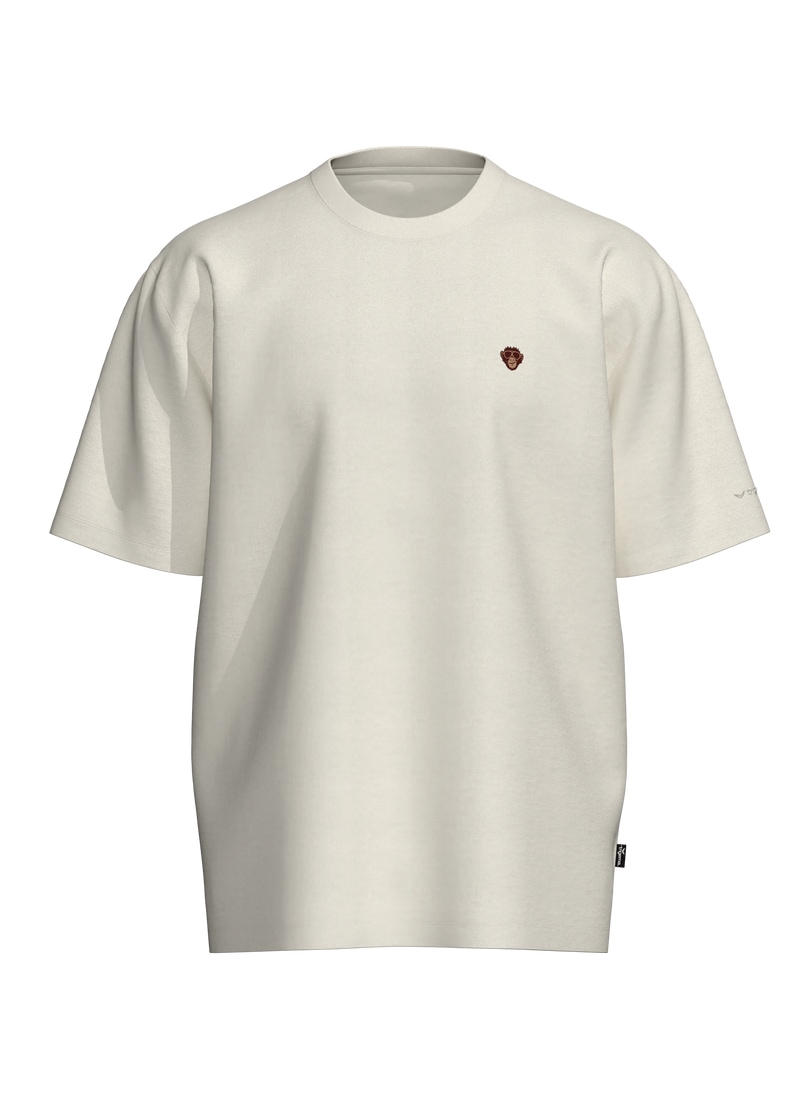 Trigema T-Shirt »TRIGEMA Heavy Oversized T-Shirt mit Affe Charly-Stickmotiv«, (1 tlg.)