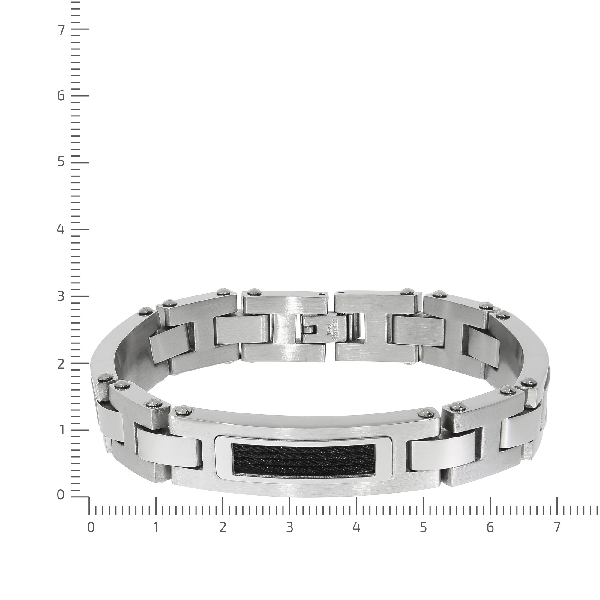 Zeeme Armband »Edelstahl matt glanz zweifarbig mit schwarzem Stahlseil«