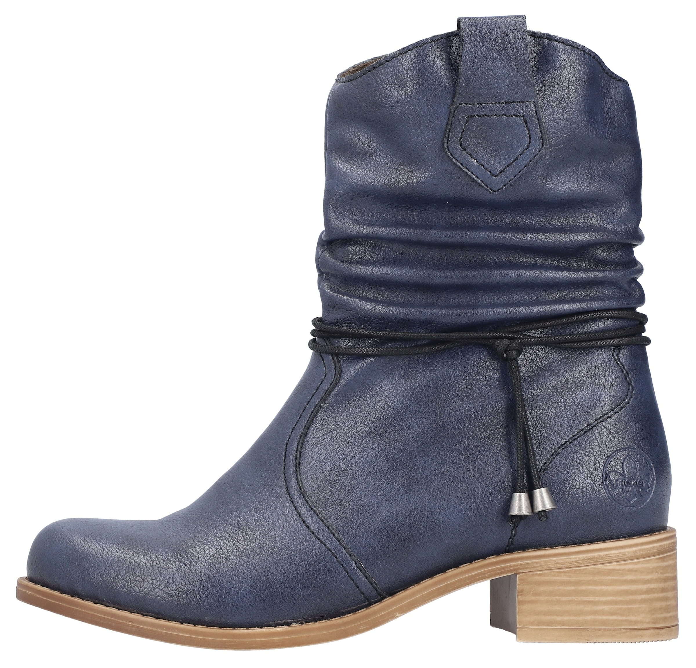 Rieker Winterstiefelette, Boots, Blockabsatz, slouchy Schaft, mit Innenreißverschluss
