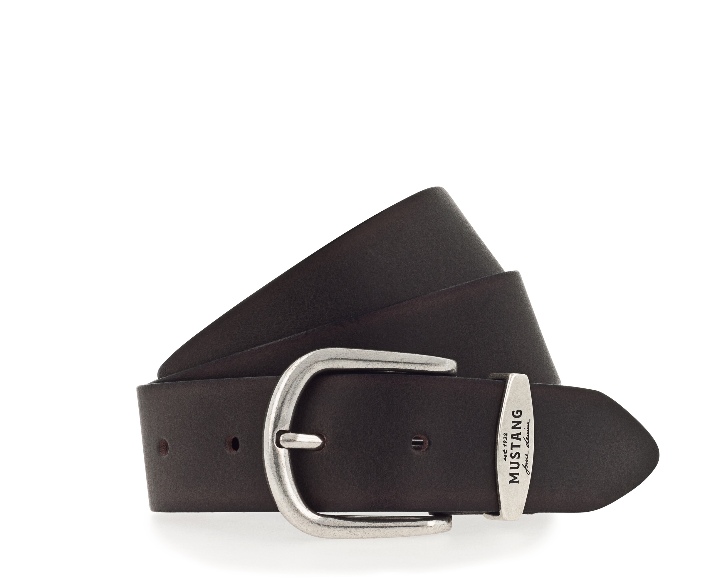 MUSTANG Ledergürtel Damen-Gürtel mit Logo-Schriftzug auf der Schlaufe günstig online kaufen