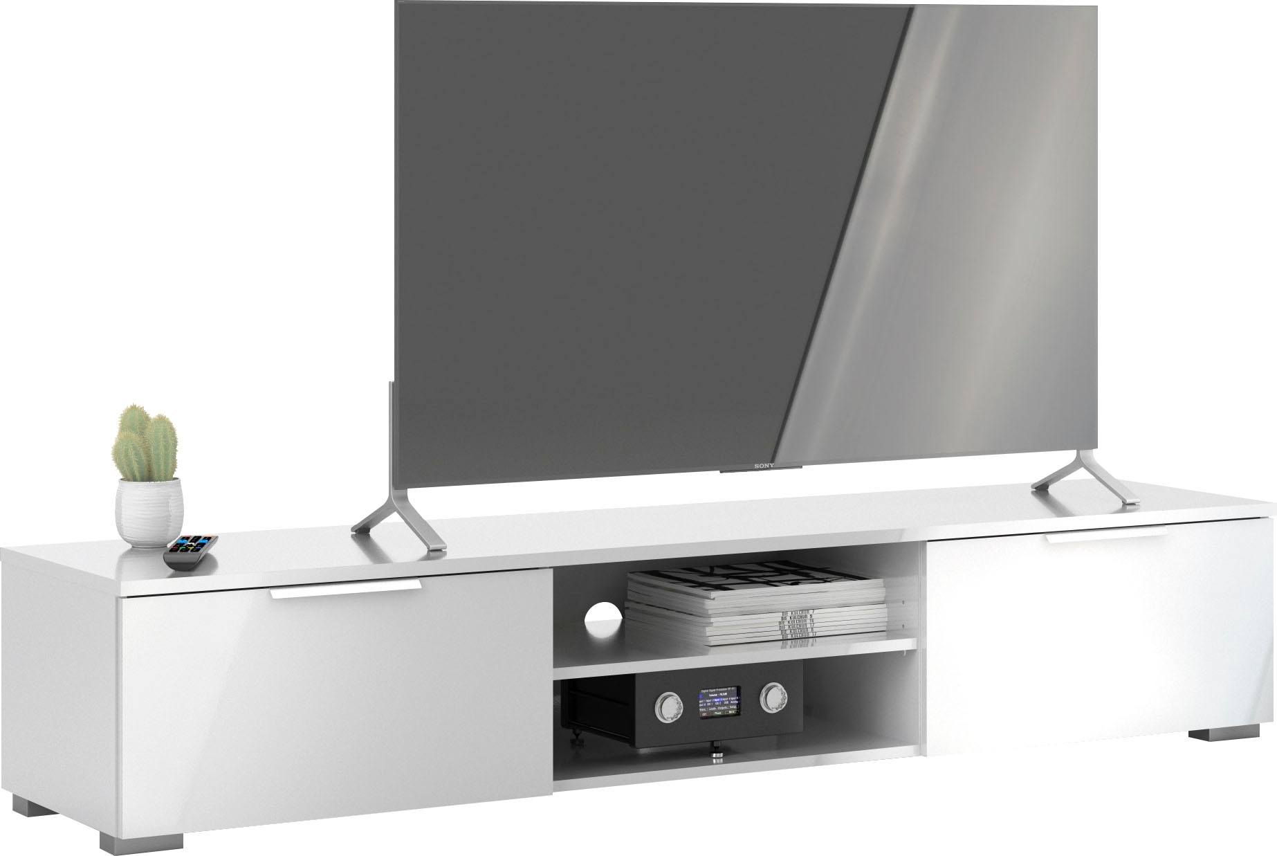 Home affaire TV-Board "Match, TV-Möbel, Fernsehtisch, TV-Unit, Media-Möbel, Sideboard," mit 2 Schubladen und 1 offenen Fach, Breite 172,7 cm, Höhe 33 cm