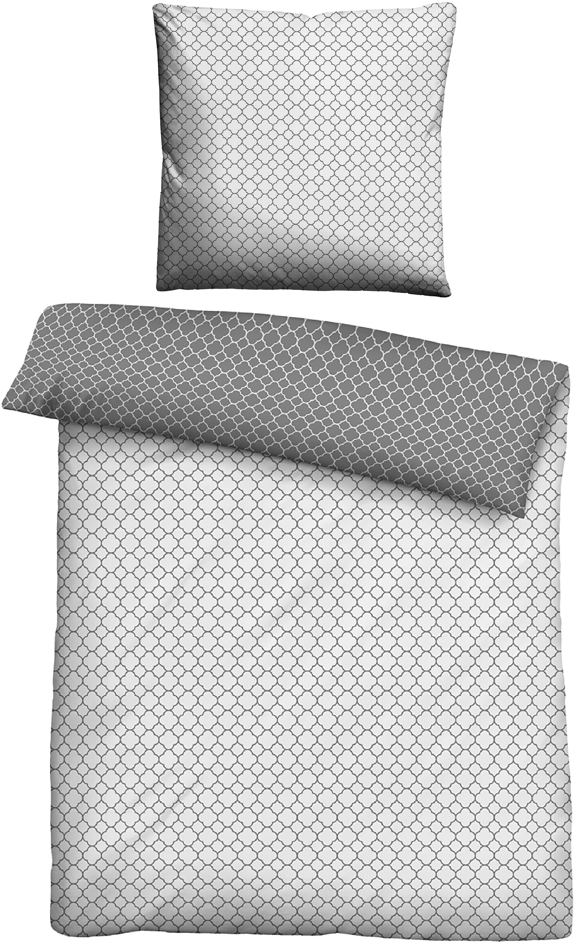 Biberna Wendebettwäsche »Combinate in Gr. 135x200, 155x220 oder 200x200 cm«, (2 tlg.), Bettwäsche aus Baumwolle, zeitlose Bettwäsche mit Wendeoptik