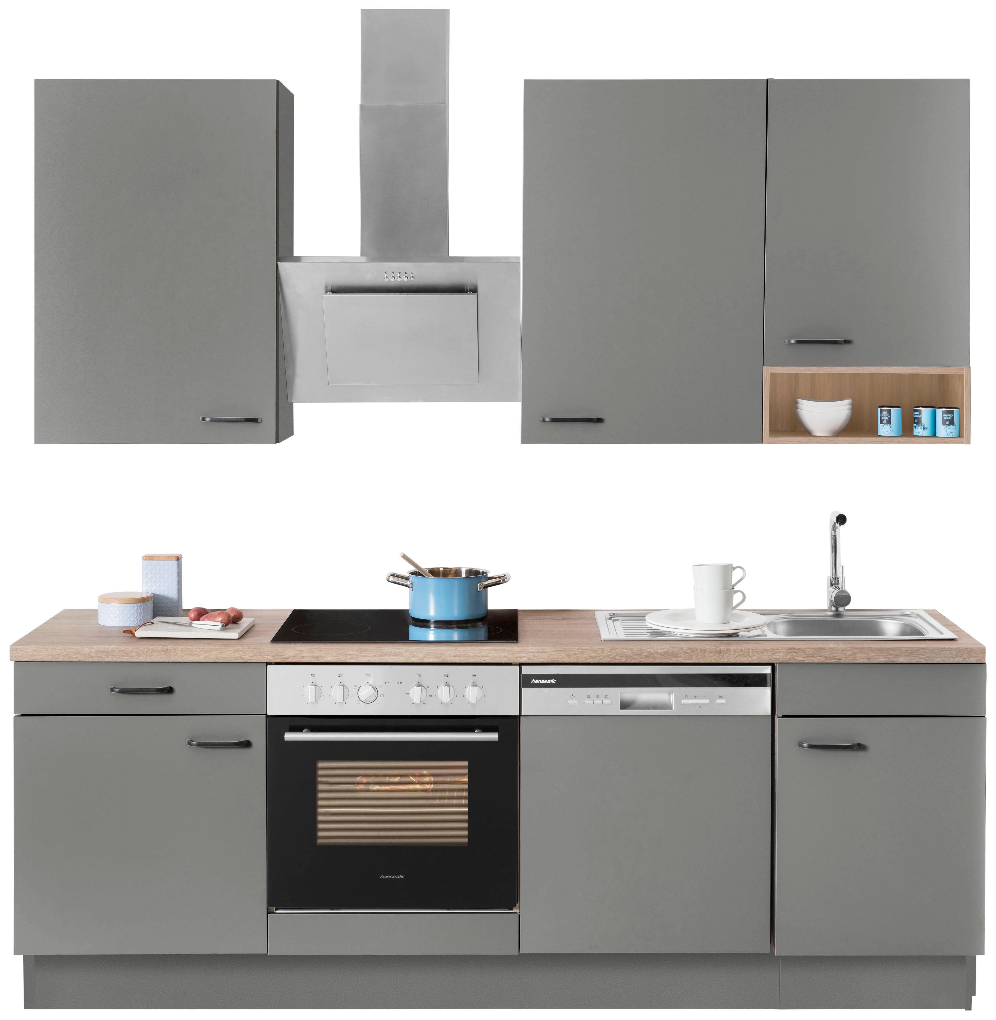 OPTIFIT 1100000002199 "Elga" Premium-Küche mit Soft-Close-Funktion, Vollauszug, Breite 230 cm