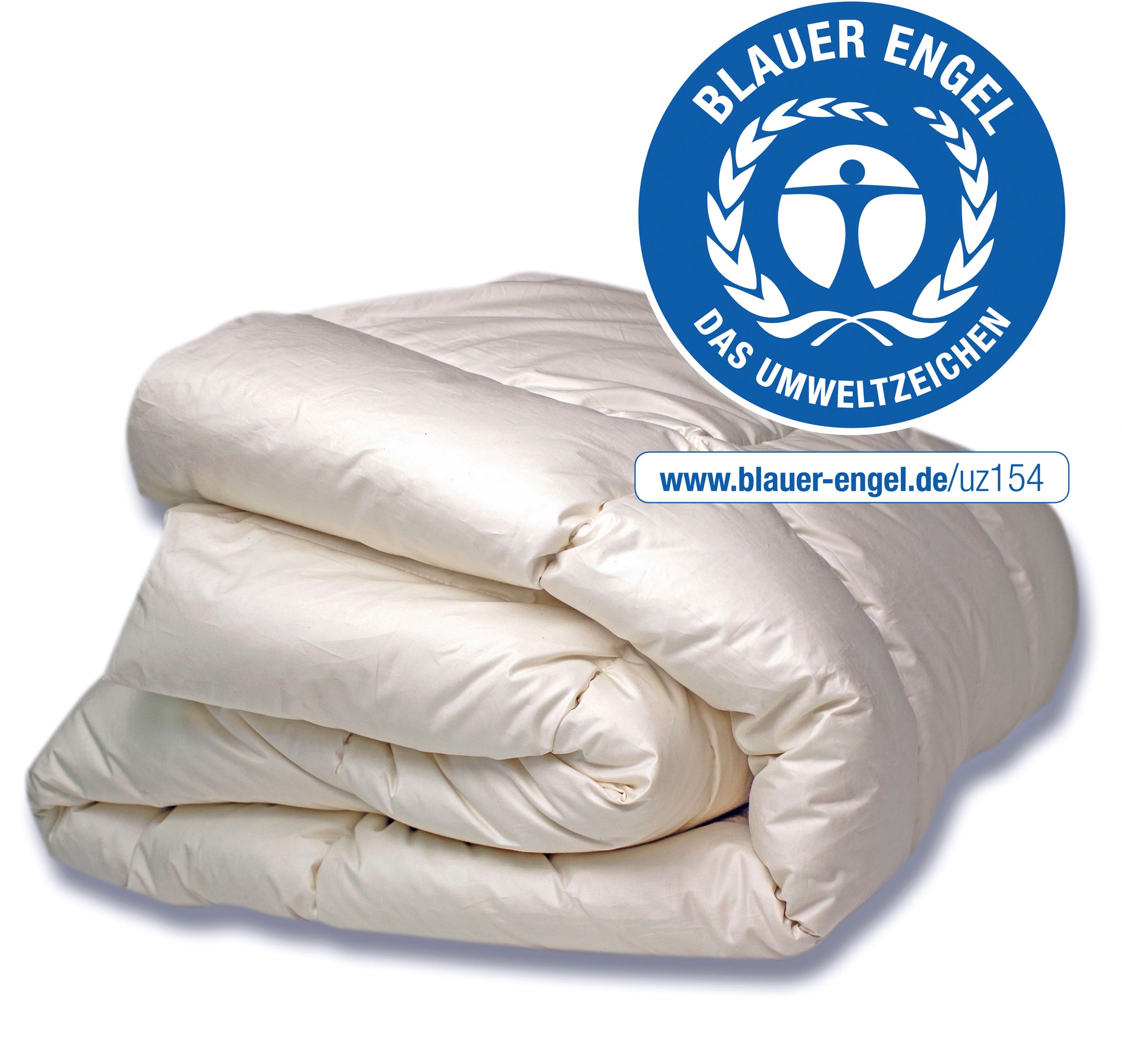 billerbeck Daunenbettdecke »E14 Greta, Bettdecke in 135x200 cm, 155x220 cm, Sommer, Winter«, normal, Füllung 90% Entendaune, 10% Entenfeder, Bezug 100% Baumwolle, (1 St.), Die Daunendecke mit dem blauen Engel