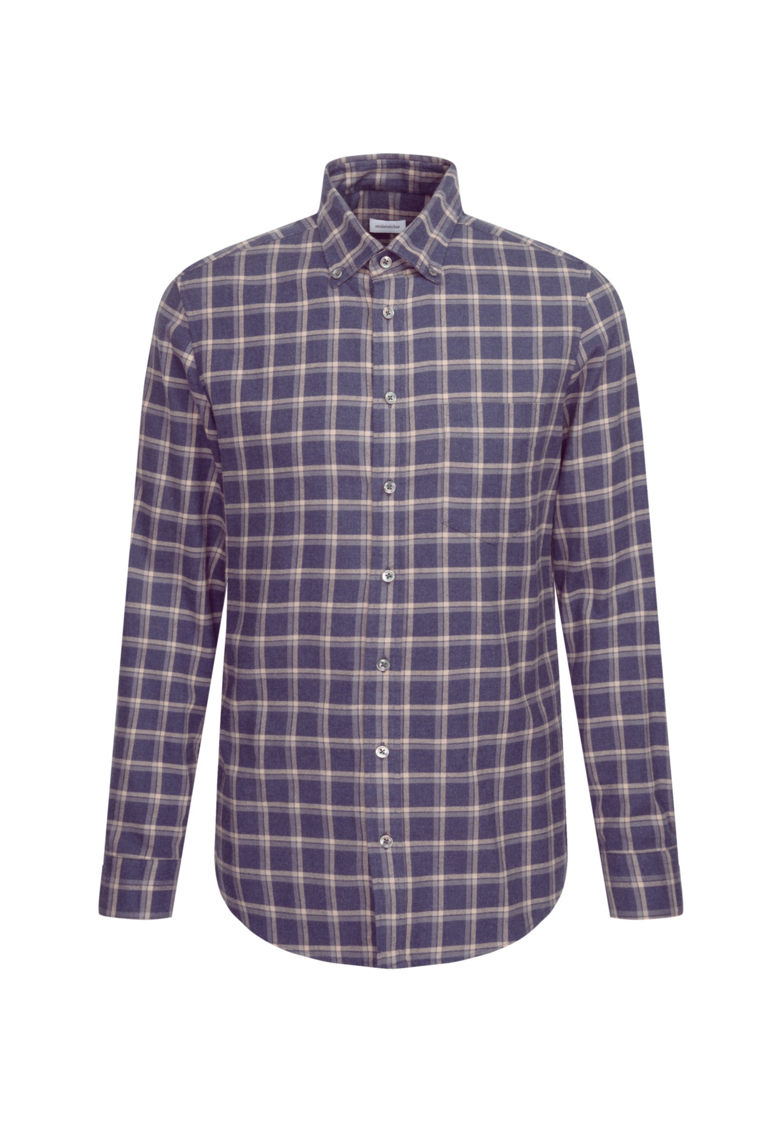 seidensticker Businesshemd »Schwarze Rose«, Slim Langarm Button-Down-Kragen Karo