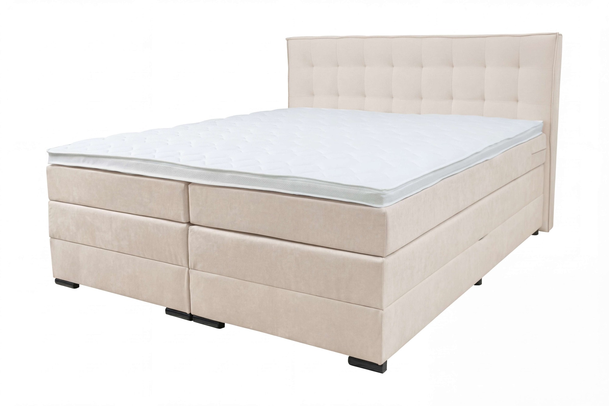 Home affaire Boxspringbett »Köln, Doppelbett, Polsterbett, Federkernbett, Komforbett, 160, 180 cm« inkl. Topper, zwei Bettkästen, Taschen-Federkernmatratze, Härtegrad 3