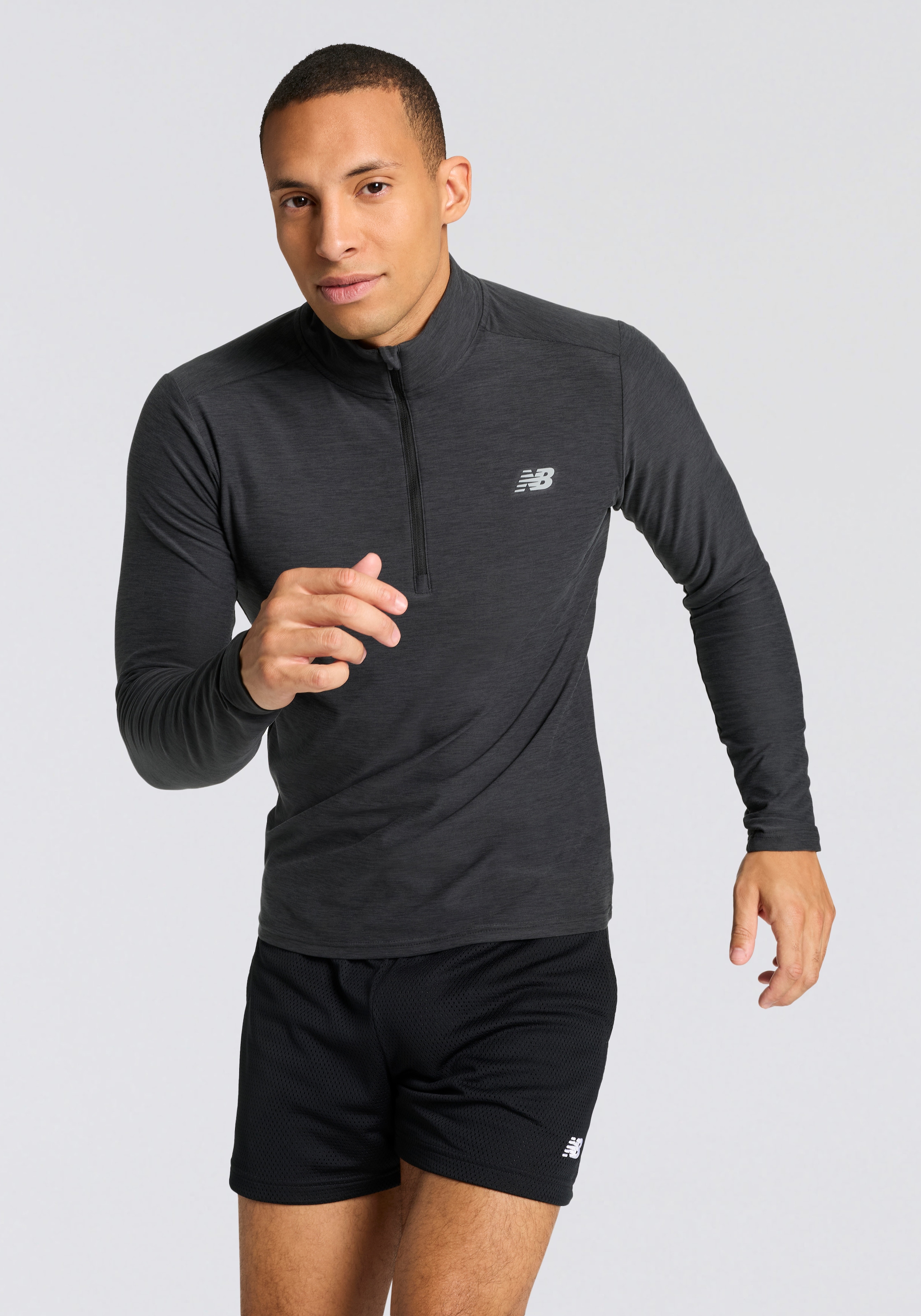 New Balance Laufshirt »Space Dye 1/4 Zip«, mit Label