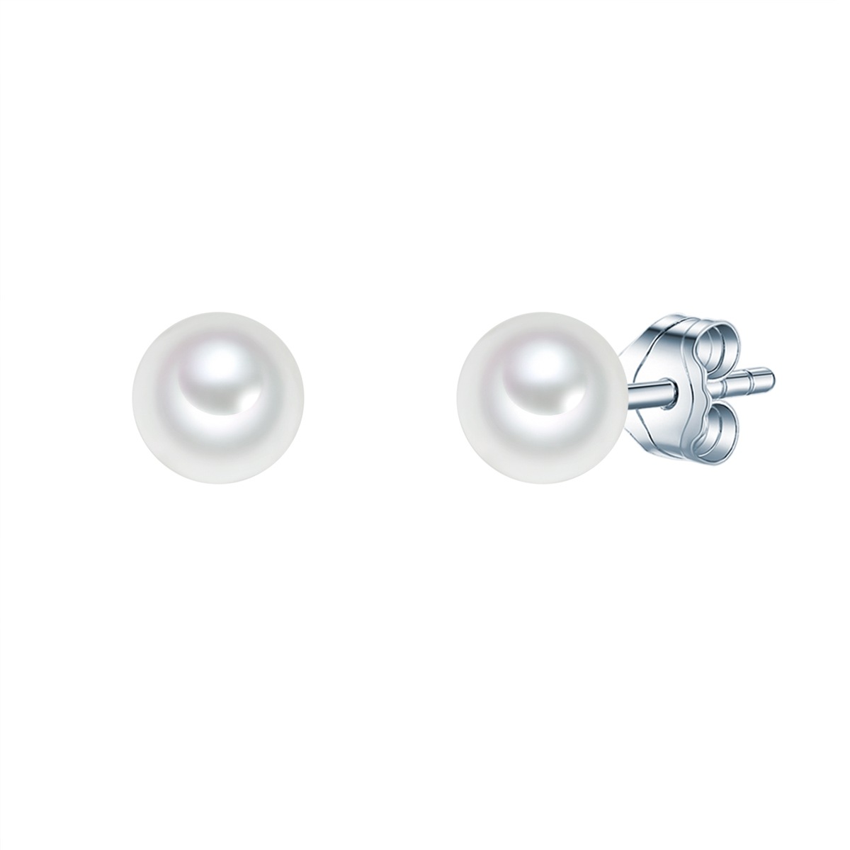 Paar Ohrstecker RAFAELA DONATA "Set: RD404", weiß, Ohrringe, Damen, 6, Perlen, Ohrstecker Sterling Silber Muschelkernperle weiß