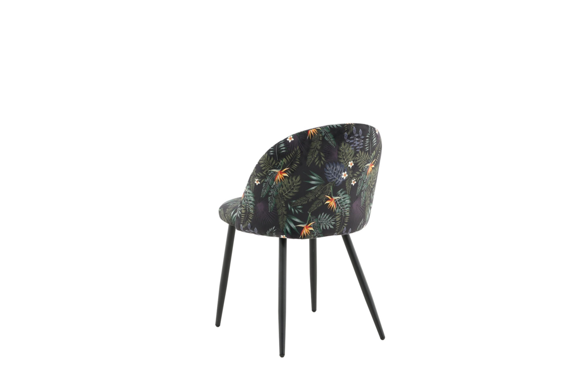 Venture Home Esszimmerstuhl »Velvet, 2er-Set Esszimmerstühle mit Blumenmuster in Schwarz, 150 kg« () 2 Stk.Polsterstuhl, weicher Bezug, Stahlbeine naturholz, weich, einladend
