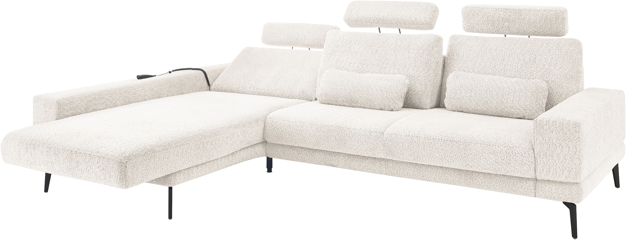 set one by Musterring Ecksofa »SO 3600«, mit Funktion, Kopfstützen und Nierenkissen, Breite 293 x Tiefe 180 cm