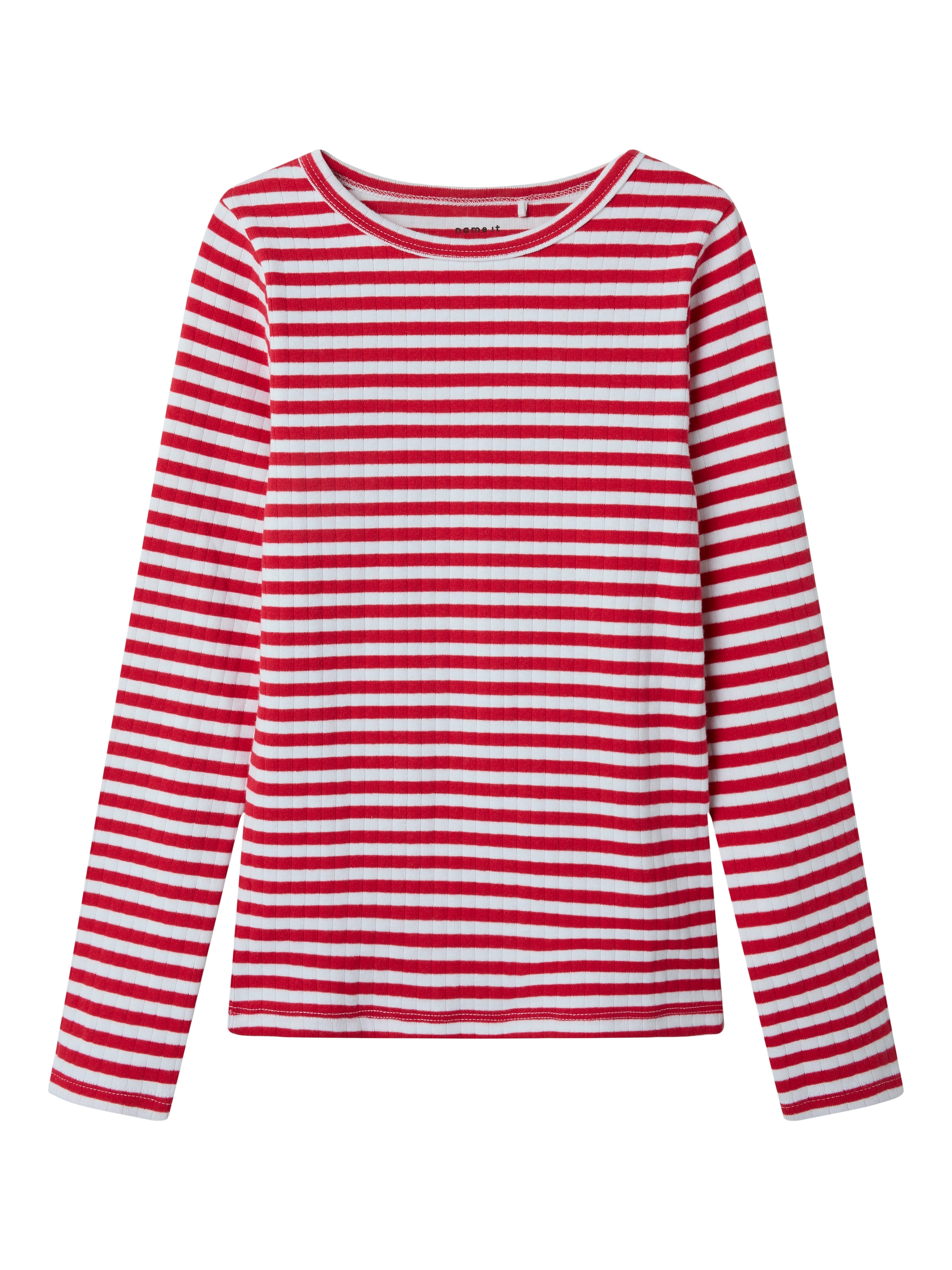 Name It Langarmshirt »NKFSURAJA XSL LS TOP NOOS«, toller Ringel-Look in gerippter Qualität