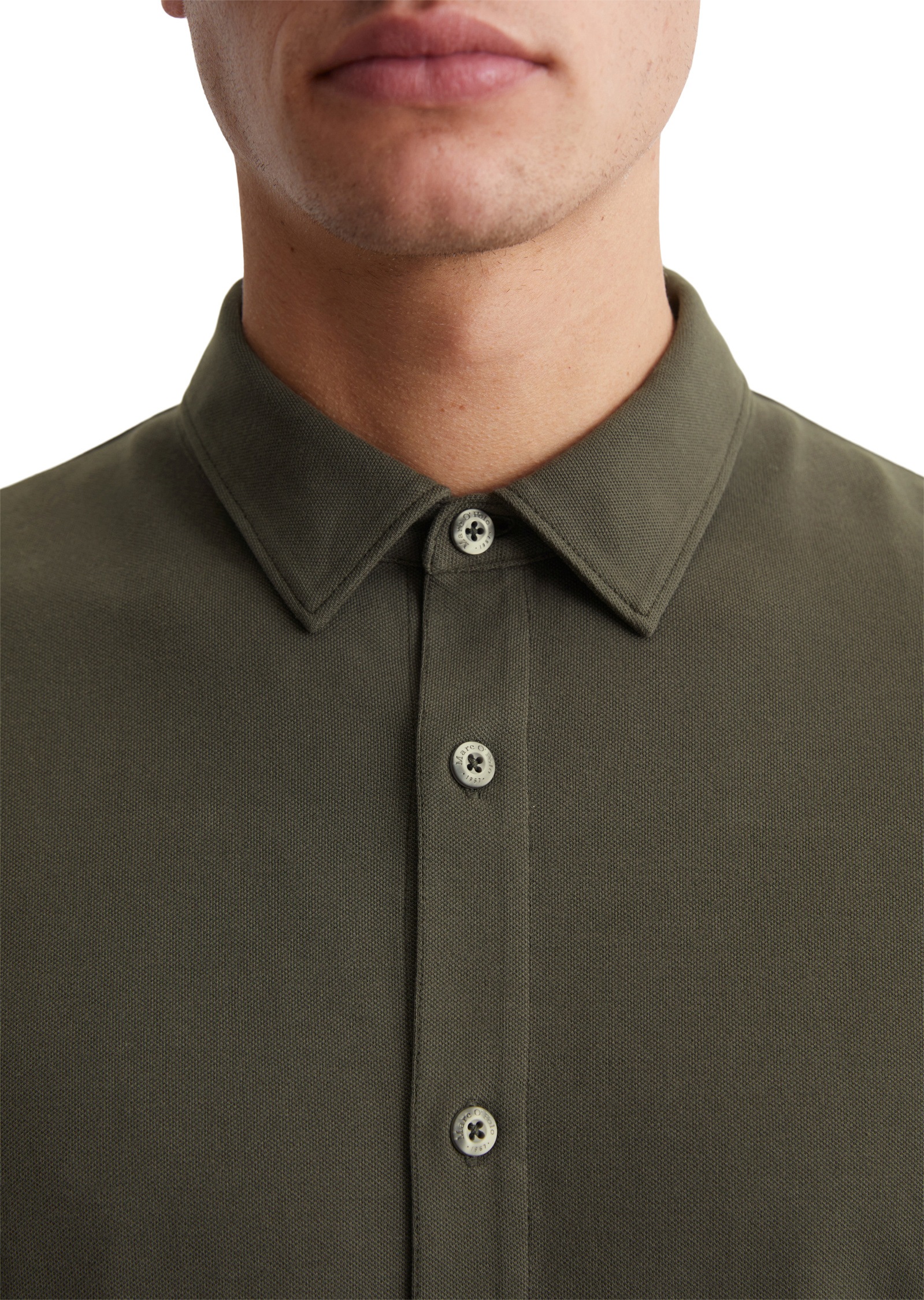 Marc O'Polo Langarm-Poloshirt »aus Bio-Baumwolle mit Elasthan«