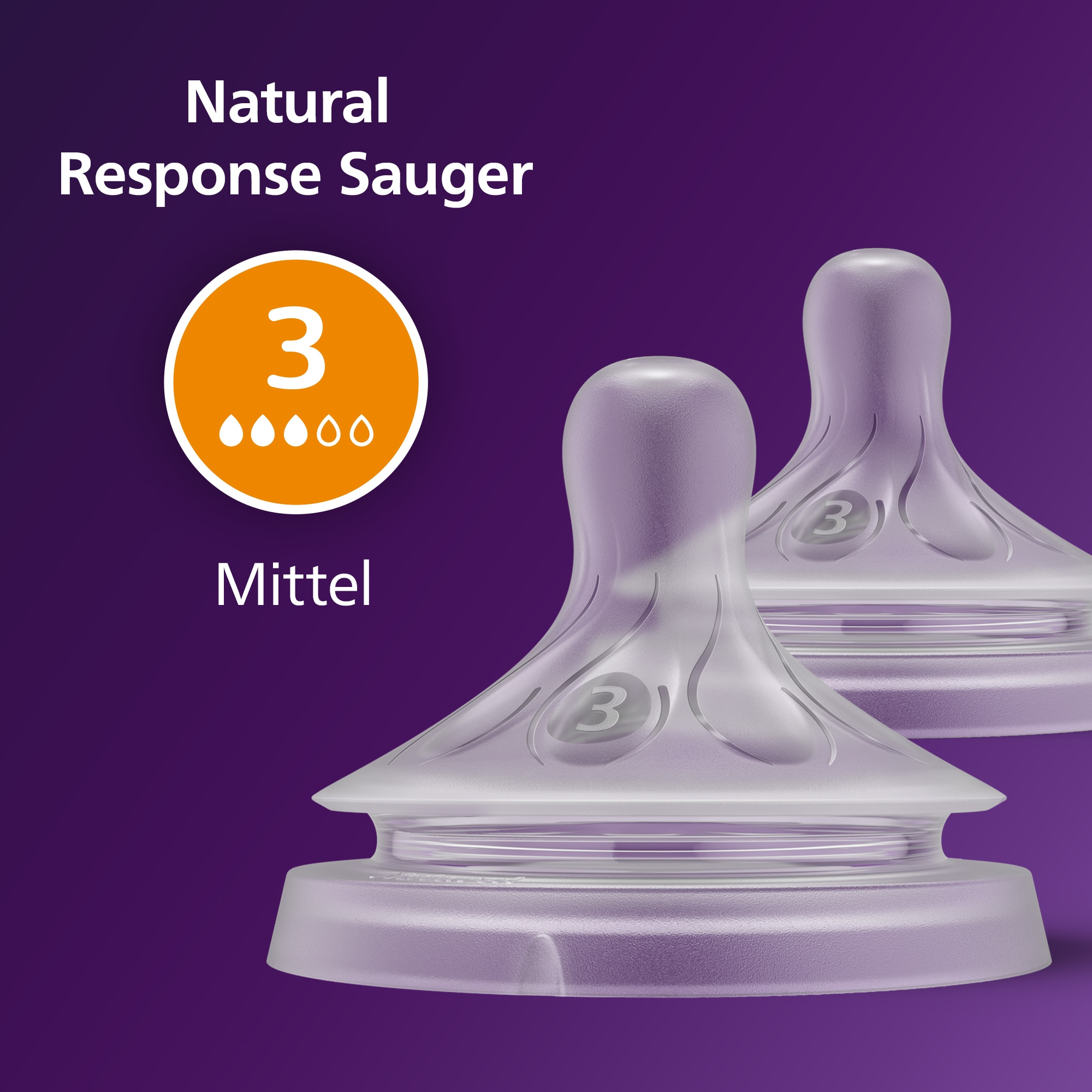 Philips AVENT Flaschensauger »Natural Response SCY963/02« 2 Stück mit Anti-colic-Ventil, ab dem 1. Monat