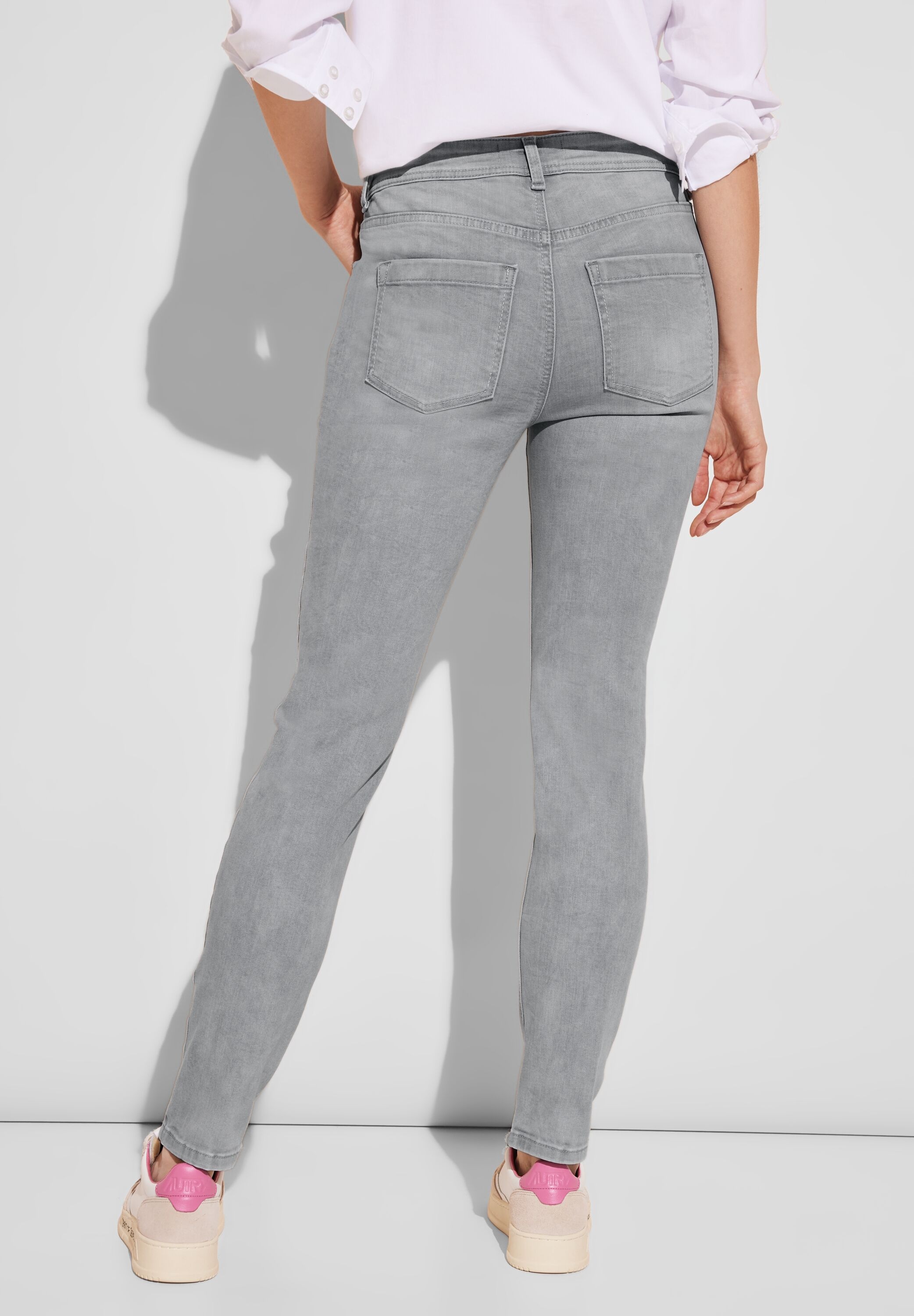 STREET ONE Slim-fit-Jeans, in grauer Waschung günstig online kaufen