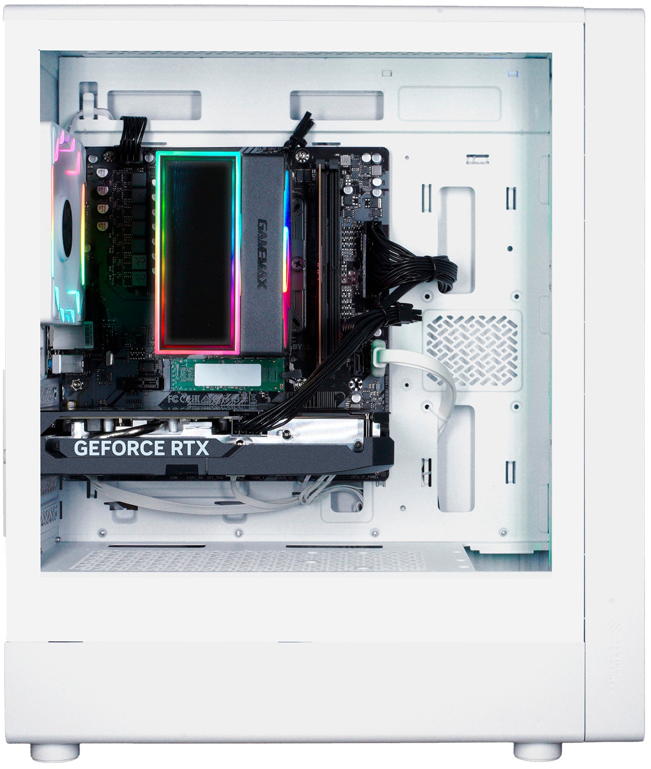 GAMEMAX Gaming-PC-Komplettsystem »MegaDeal AERIS MW 2855 AMD Ryzen 7 5700X 16GB 1TB SSD RTX 5060« 27 ″ AMD Ryzen 7 GeForce RTX 5060 16 GB RAM 1.000 GB SSD Windows 11 + MSI PRO MP272L LCD-Monitor, 68,6cm (27")