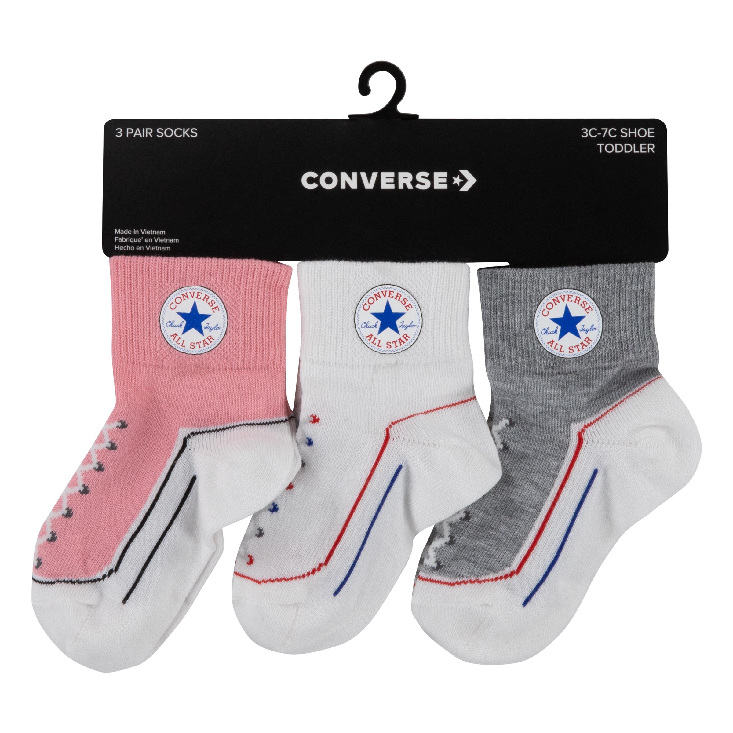Converse Tennissocken »CHN INFANT STRIATED QTR 3PK« 3 Paar tlg. für Babys, dreiteiliges Set, sportlicher Stil
