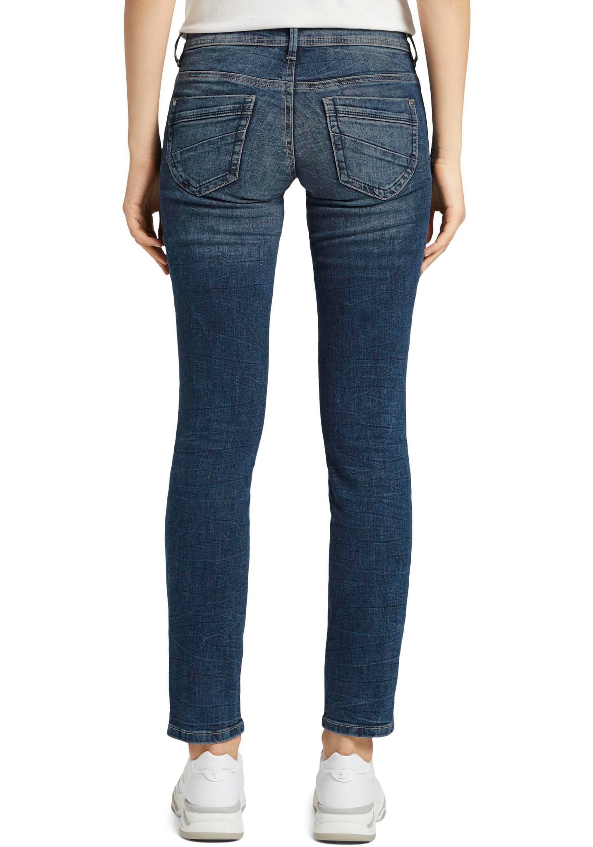 TOM TAILOR Slim-fit-Jeans »Alexa Slim«, mit Knopfleiste und dekorativ gesteppter Passe