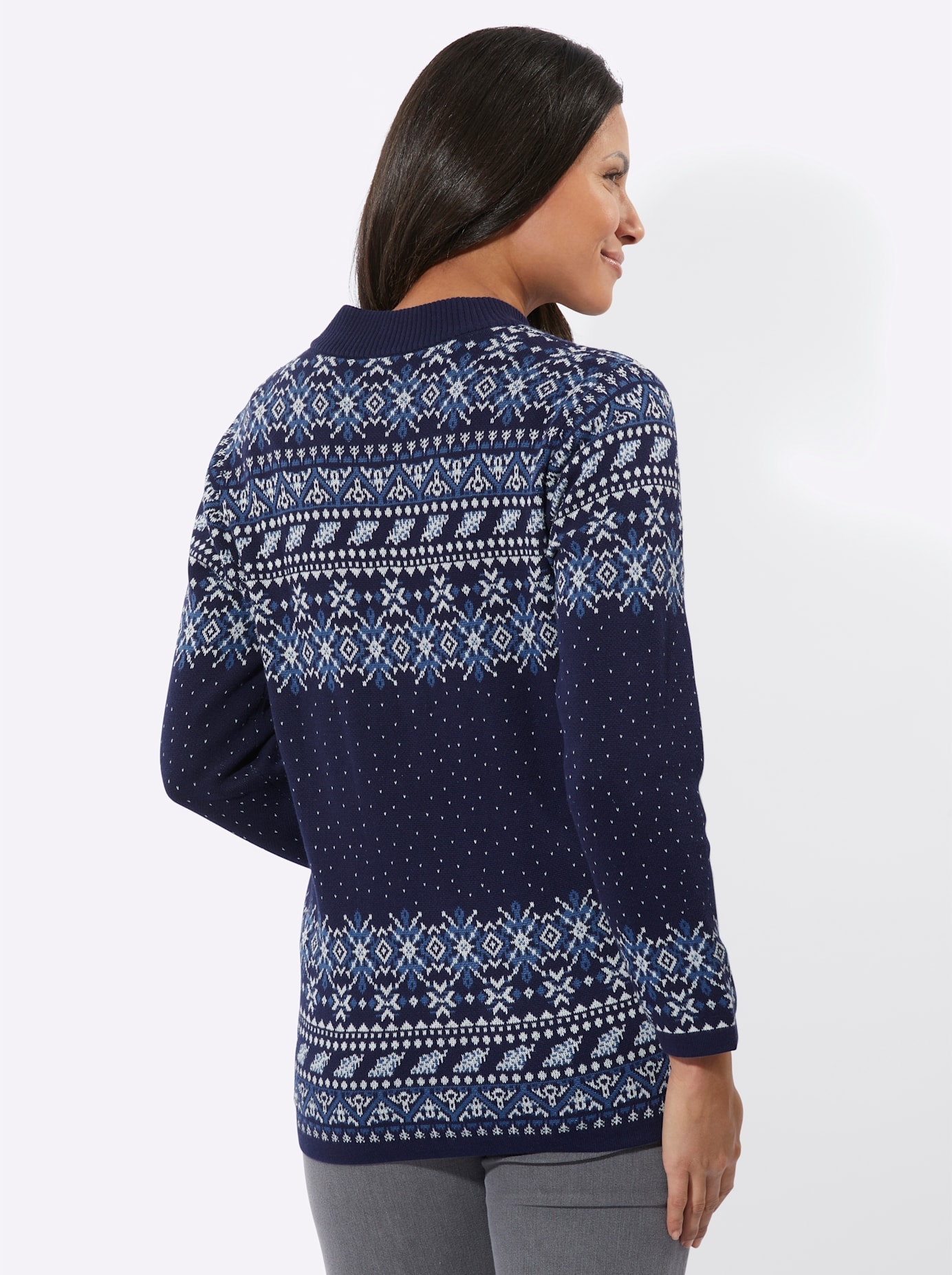 Classic Basics Jacquardstrickjacke