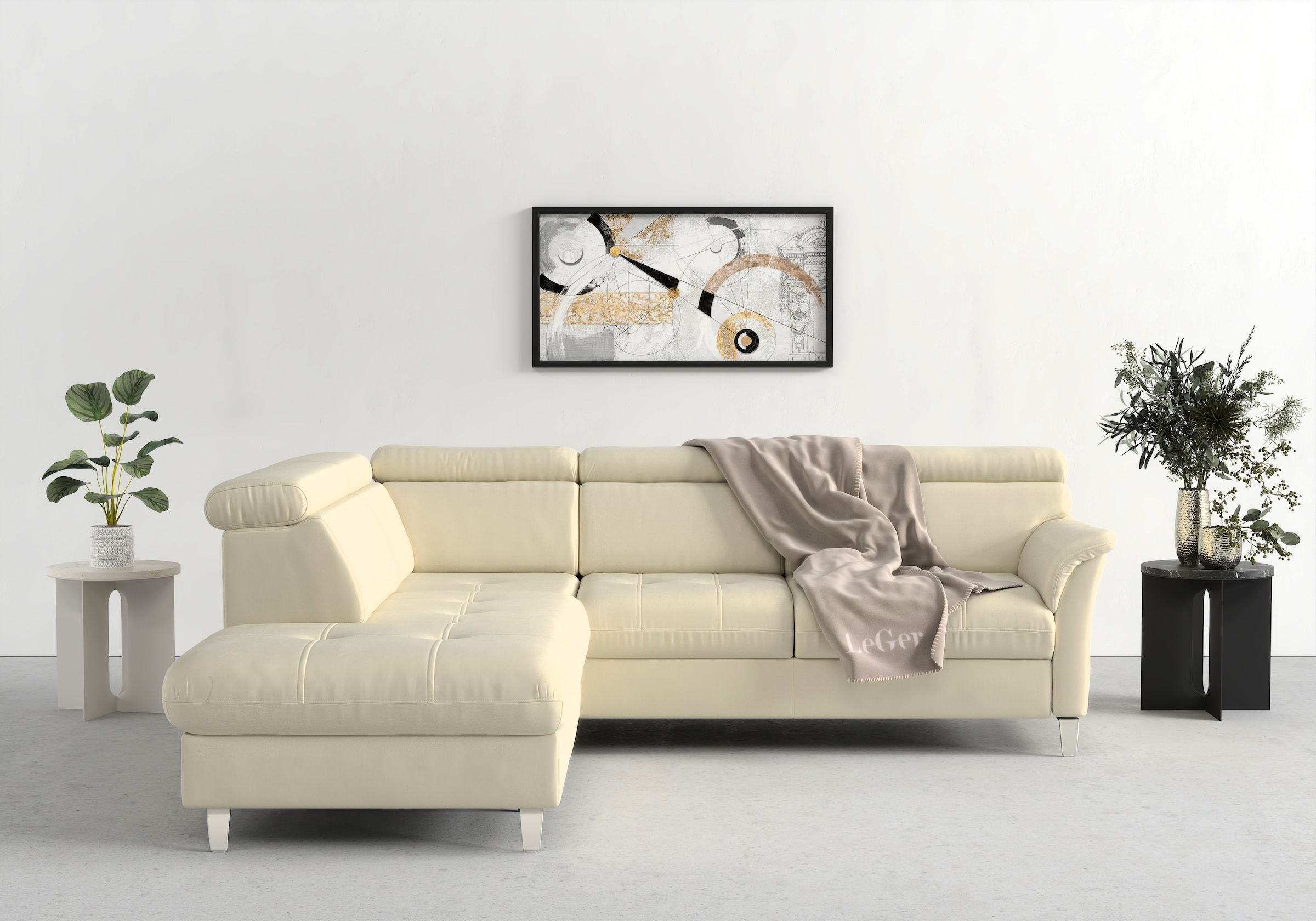 sit&more Ecksofa "Marano L-Form" inklusive Kopfteilverstellung, optional Schlaffunktion & Bettkasten