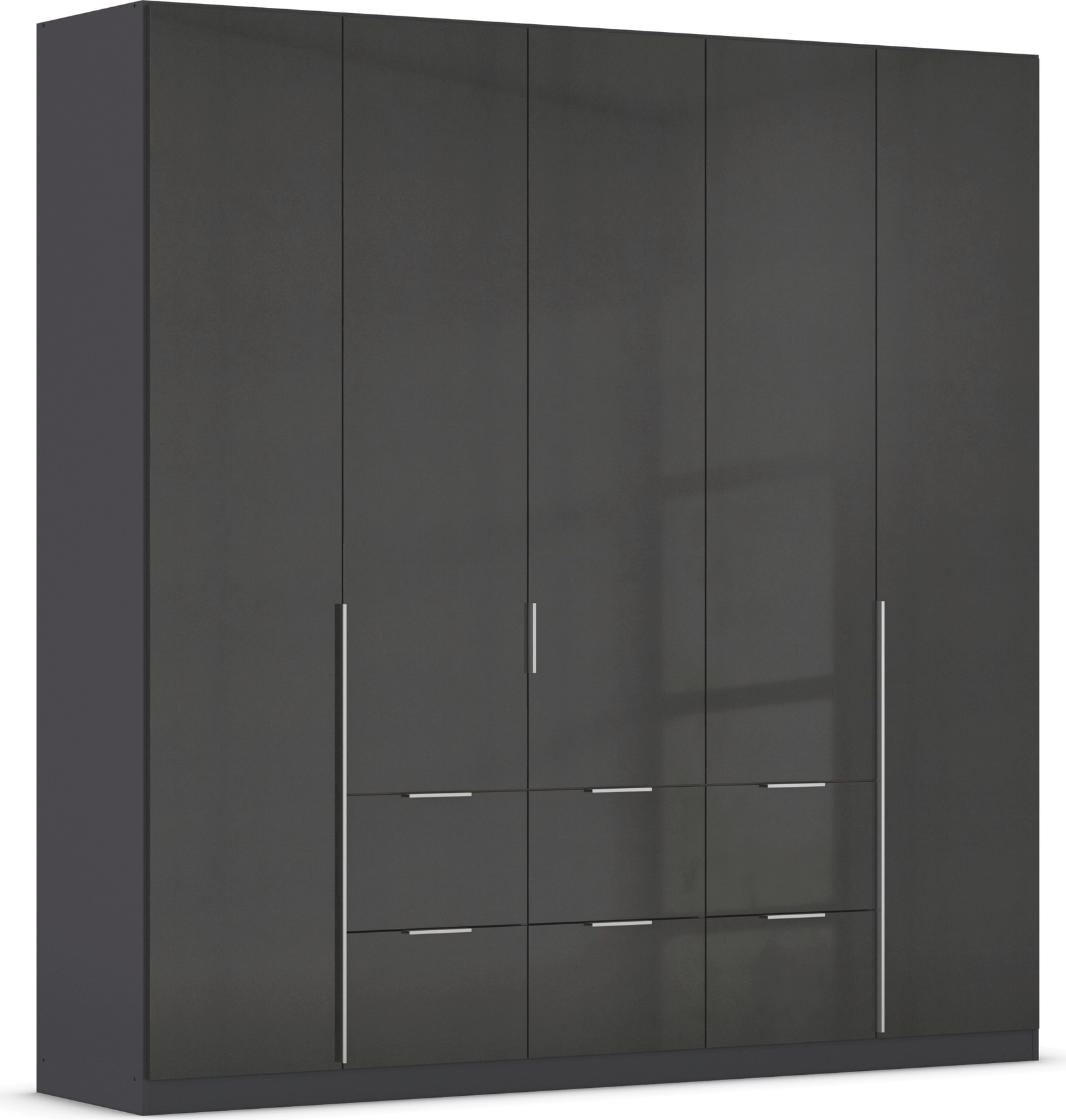 OTTO home Drehtürenschrank "Kleiderschrank Schrank Garderobe AGORDO mit Dekor- oder Hochglanzfront" in zwei Griff-Farben, Breite 226 cm, mit Außenschubkästen, Serie in 7 Breiten und 2 Höhen MADE IN GERMANY