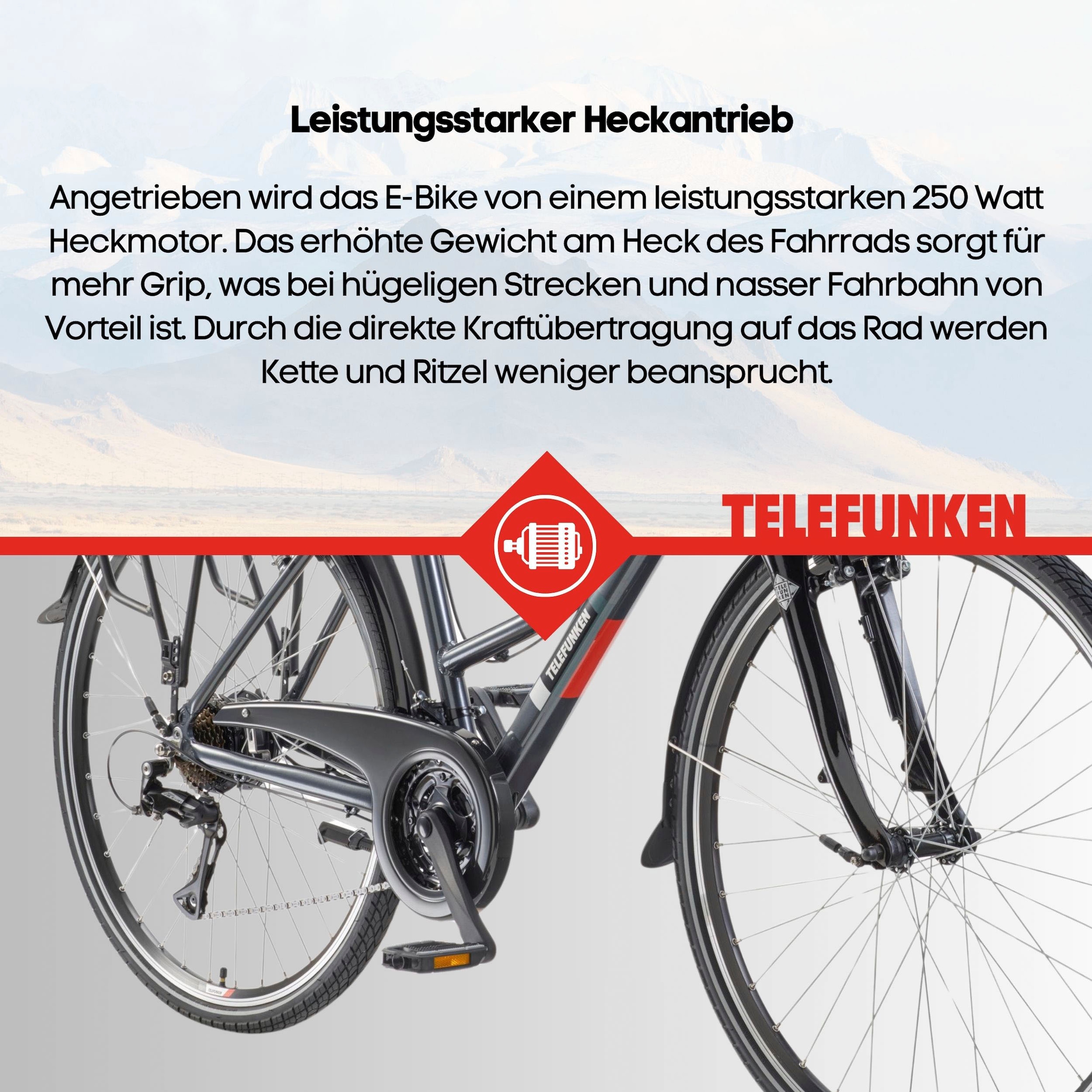 Telefunken E-Bike »E-Trekking Expedition XT485 Damen«, 21 Gang, Shimano, Acera, Heckmotor 250 W, Pedelec, Elektrofahrrad, Trekkingrad, Damen, innerhalb StVZO, 28 Zoll