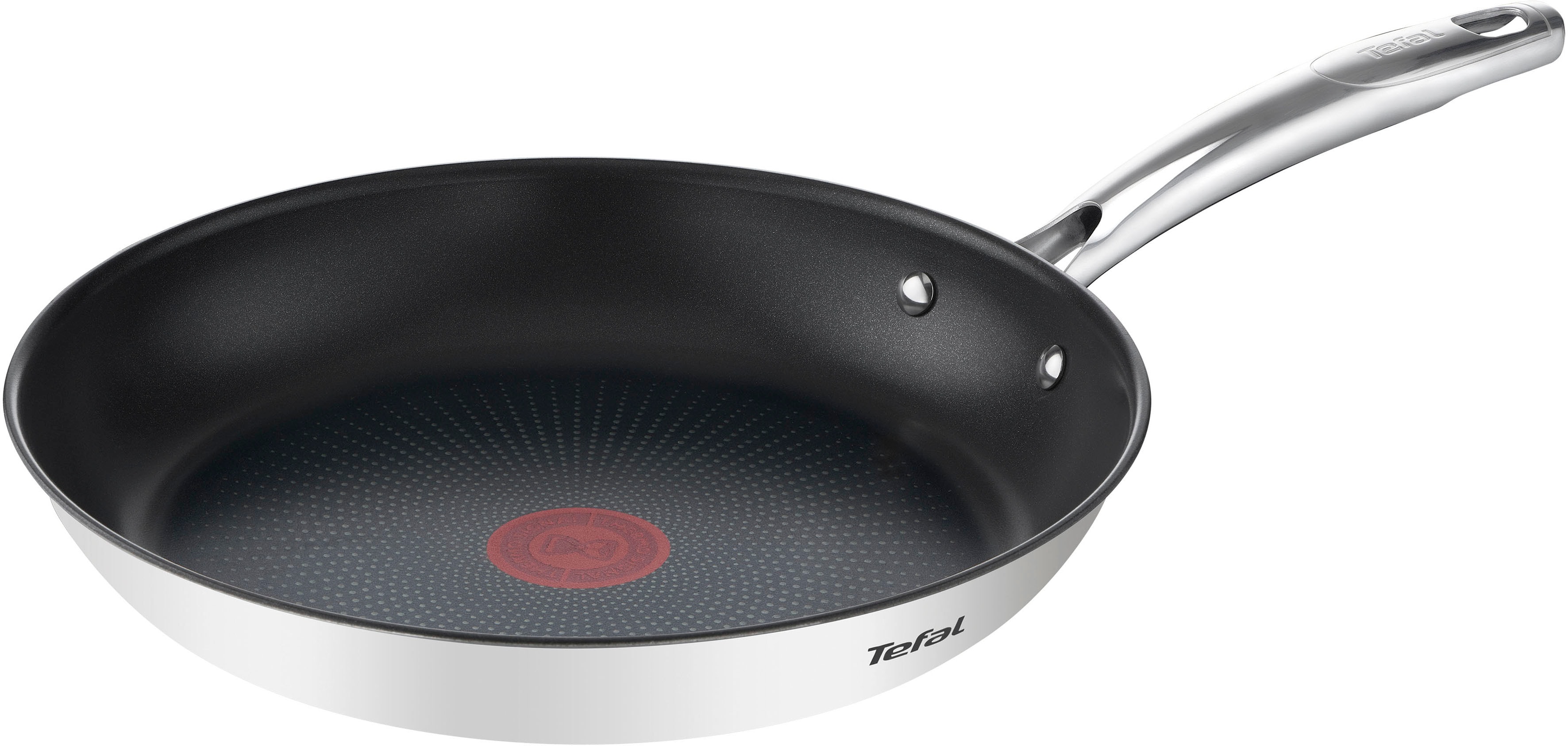 Tefal Bratpfanne "Duetto+, langlebige Antihaftversiegelung, Thermo-Signal" Edelstahl Premium Edelstahl, Induktionspfanne, für alle Herdarten geeignet