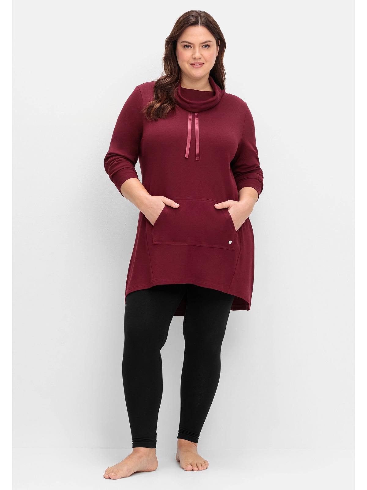 Sheego Sweatshirt »Große Größen«, in A-Linie mit Stehkragen