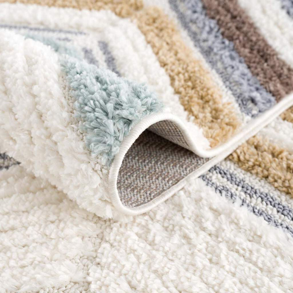 Carpet City Hochflor-Teppich »Focus 3009«, rund, 20 mm Höhe, Boho-Teppich, Hochtief-Muster/ 3D-Effekt, für Wohnzimmer, Schlafzimmer