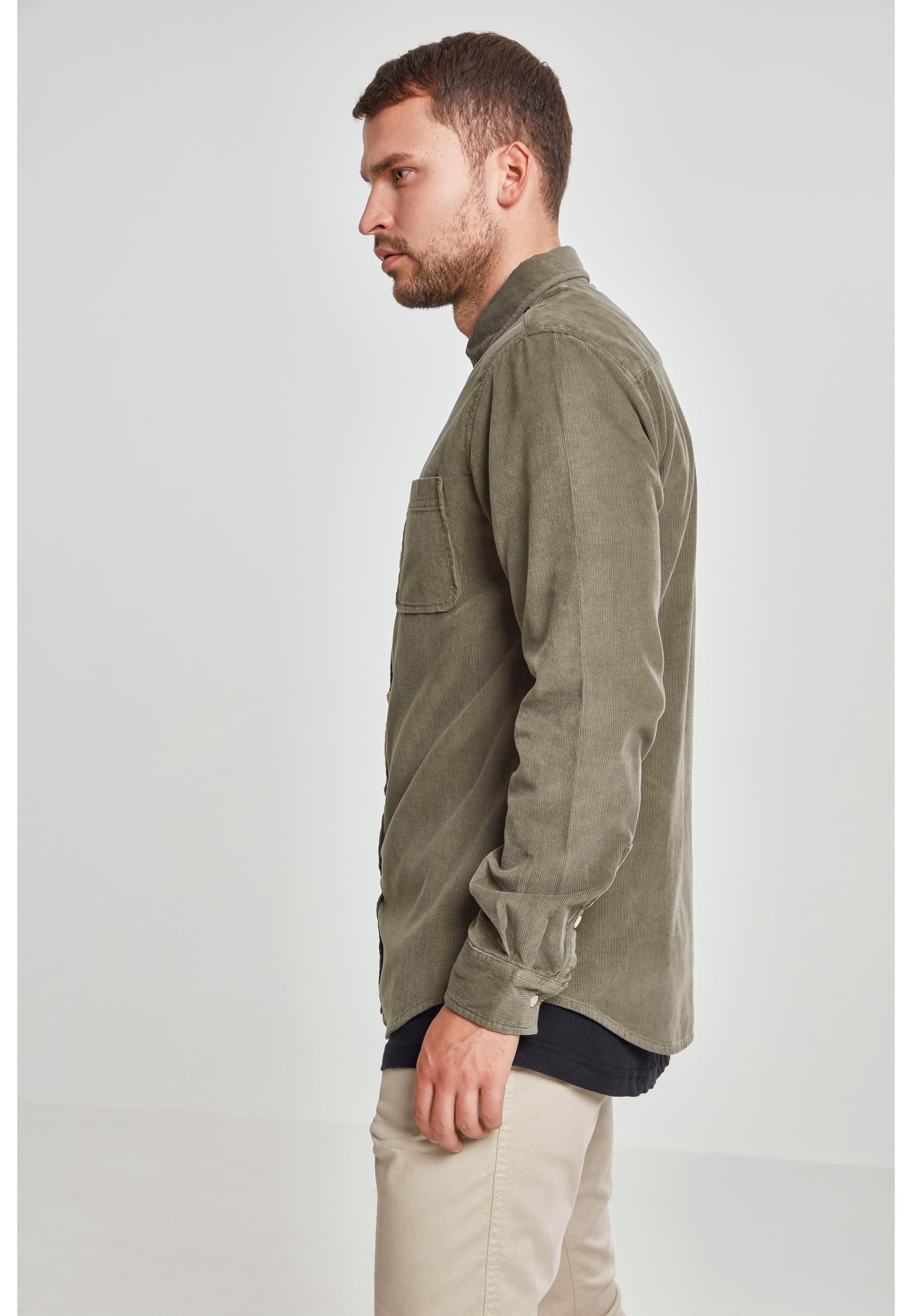 URBAN CLASSICS Langarmhemd »Urban Classics Herren Corduroy Shirt«, (1 tlg.)