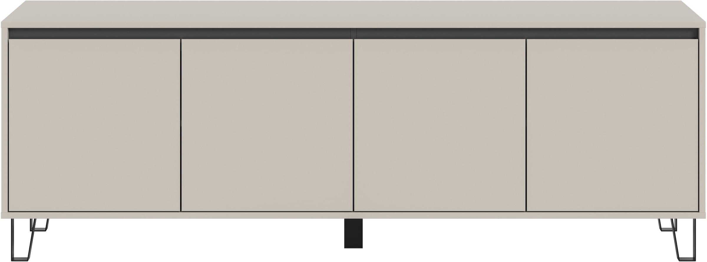 Home affaire Lowboard »BALTIC, Breite 184cm, grifflose Fronten, Metall-Füße,4 Türen, 4 Fächer« TV-Möbel, TV-Schrank, TV-Lowboard, Mediaboard