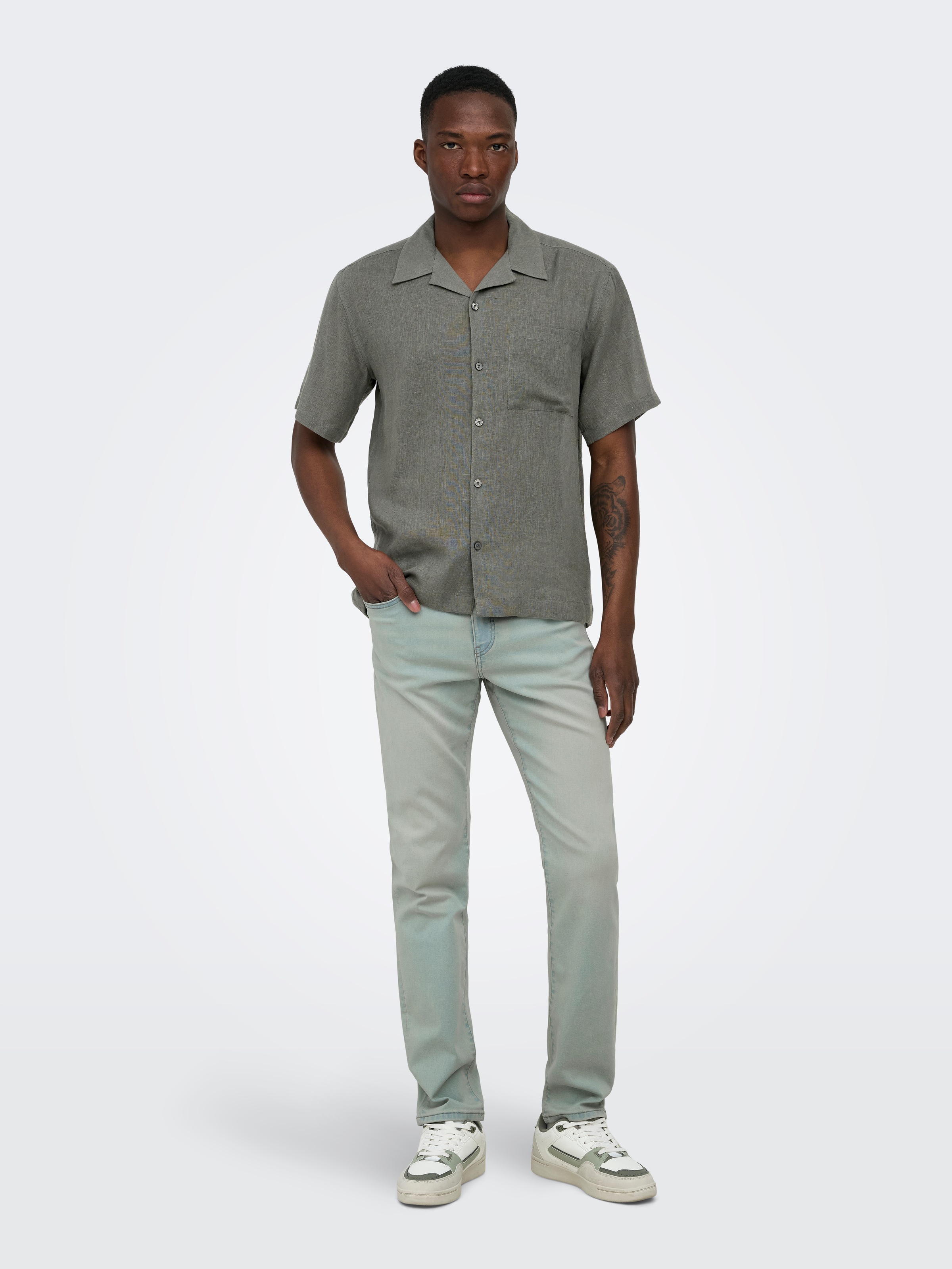 ONLY & SONS Kurzarmhemd »ONSLAURENCE RLX RESOR SS LINENBLEND NOOS«