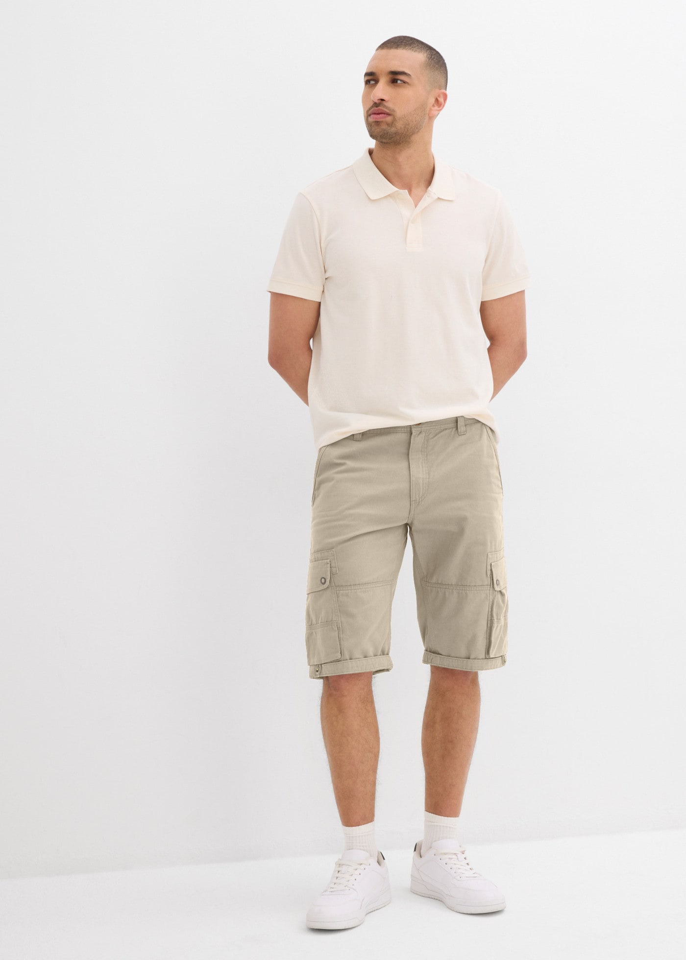 bonprix Cargobermudas  Cargo-Bermuda, aus Baumwolle, mit verstellbarer Länge, Regular Fit