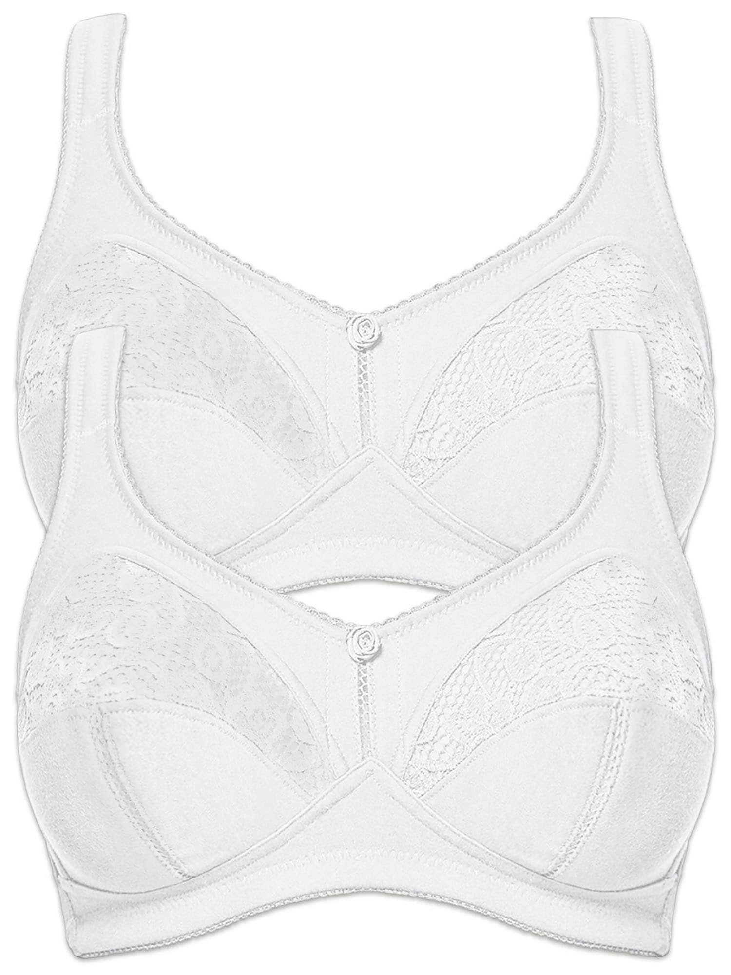 SUSA Damen Entlastungs-BH "2er Pack Entlastungs BH Topsy Plus", Gr. 105, weiß, Obermaterial: 60% Baumwolle CO. 35% Polyamid PA. 5% Elasthan EL., BHs