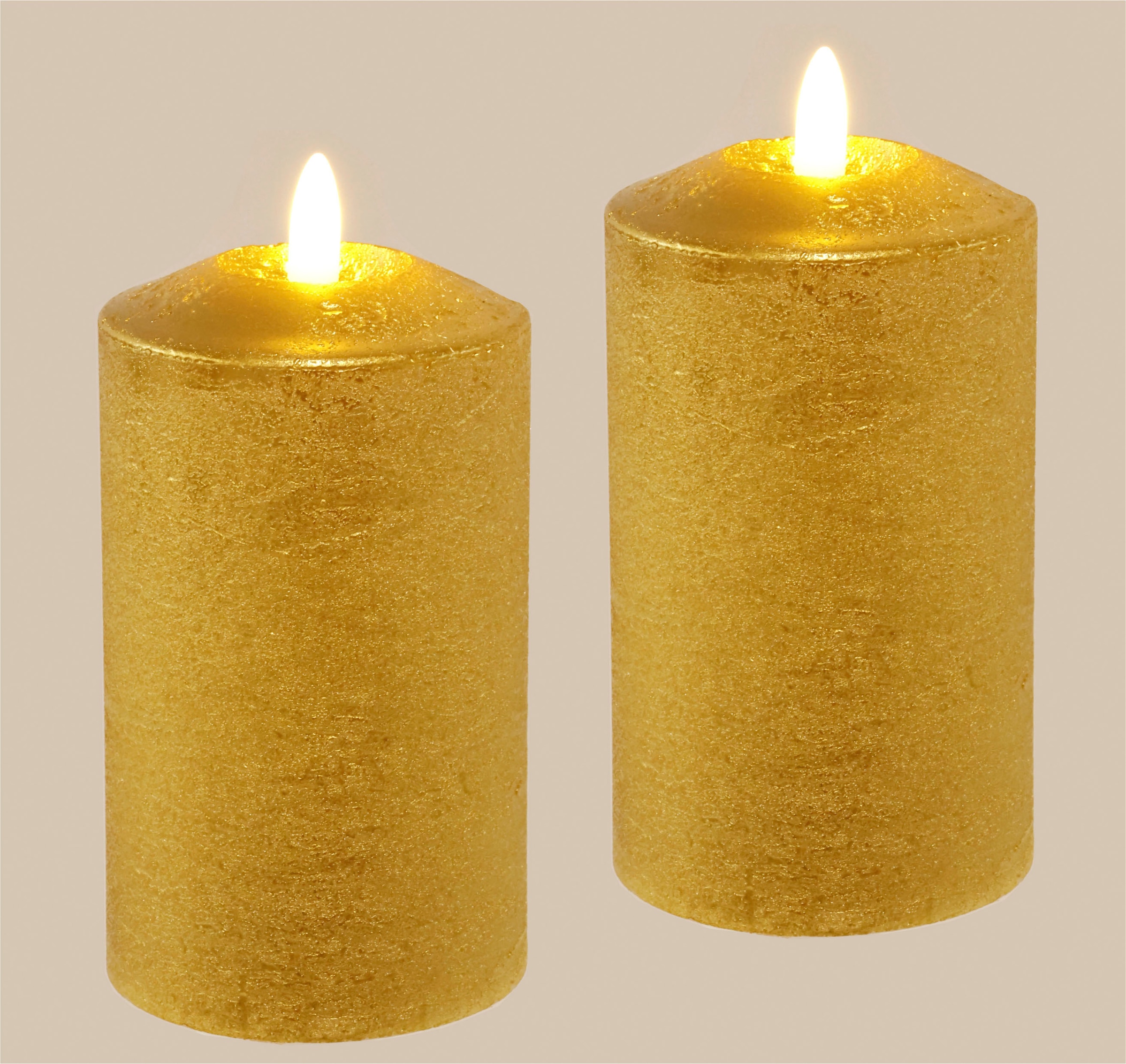 LED-Kerze »Batteriebetriebene LED-Kerzen aus Echtwachs, Höhe ca. 12,5 cm«, warmweißes...