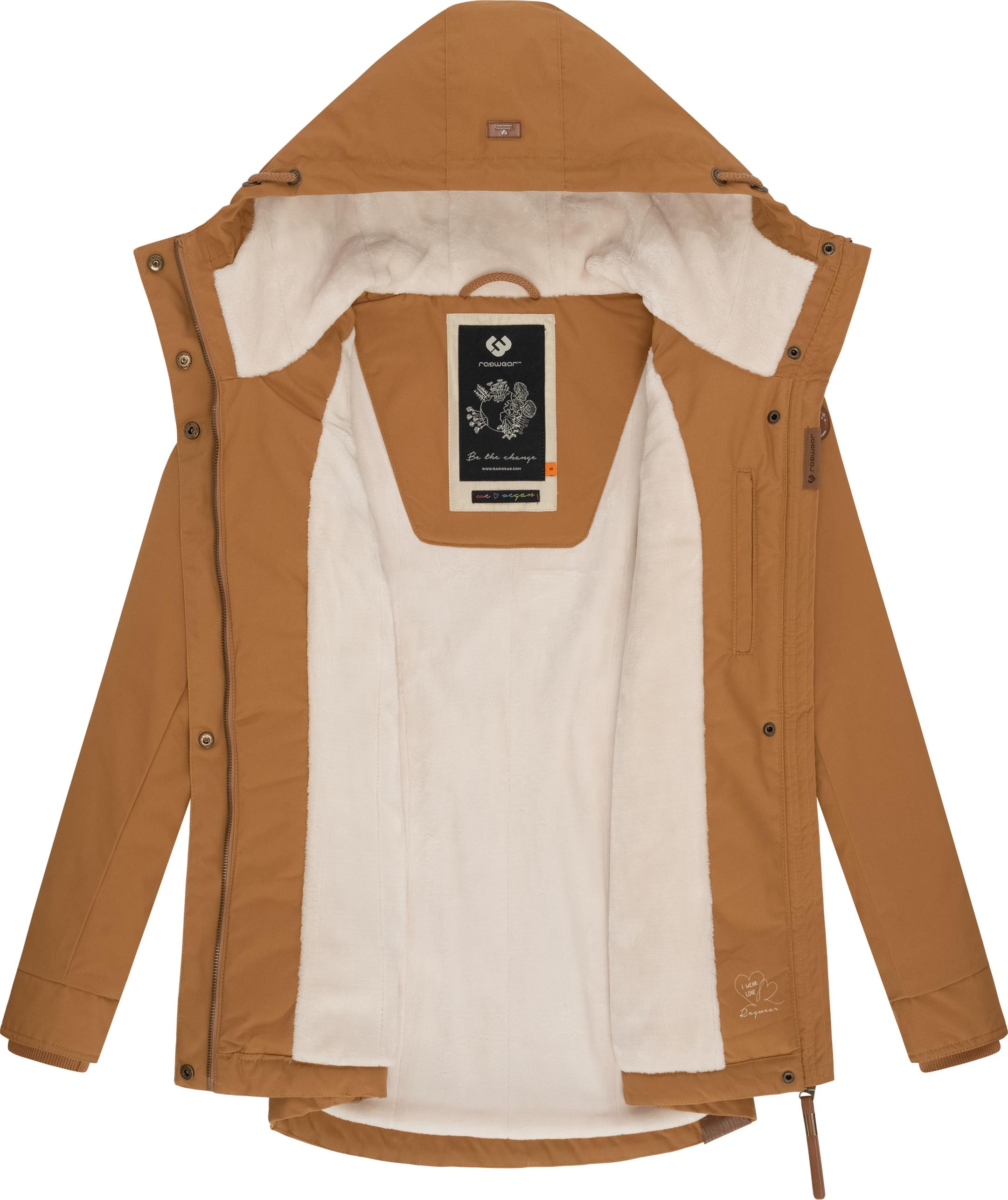 Ragwear Winterjacke »Monade«, mit Kapuze, Damen Winterparka mit Kapuze und m. Fleece gefüttert