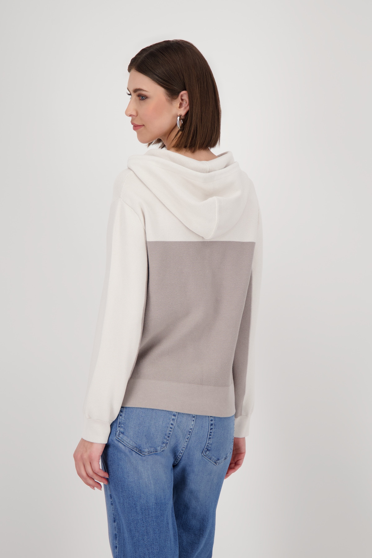 Monari Kapuzenpullover »Pullover Beauty Colorblock«, Mit Rundhalsausschnitt