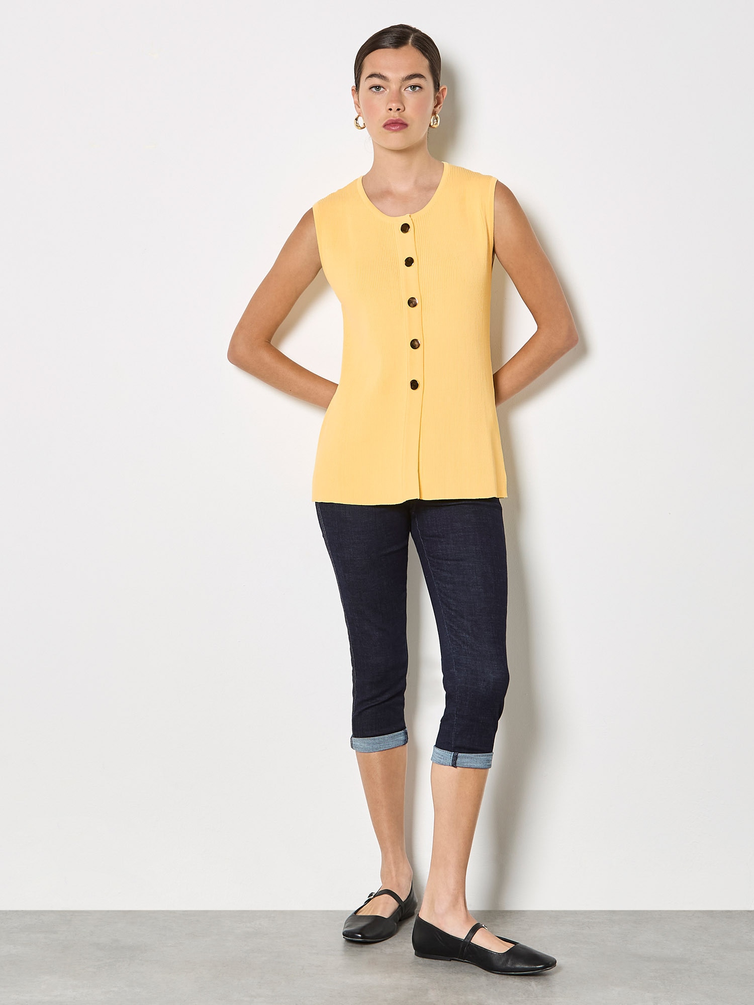 Apricot Stricktop »Waistcoat« mit Knopfleiste